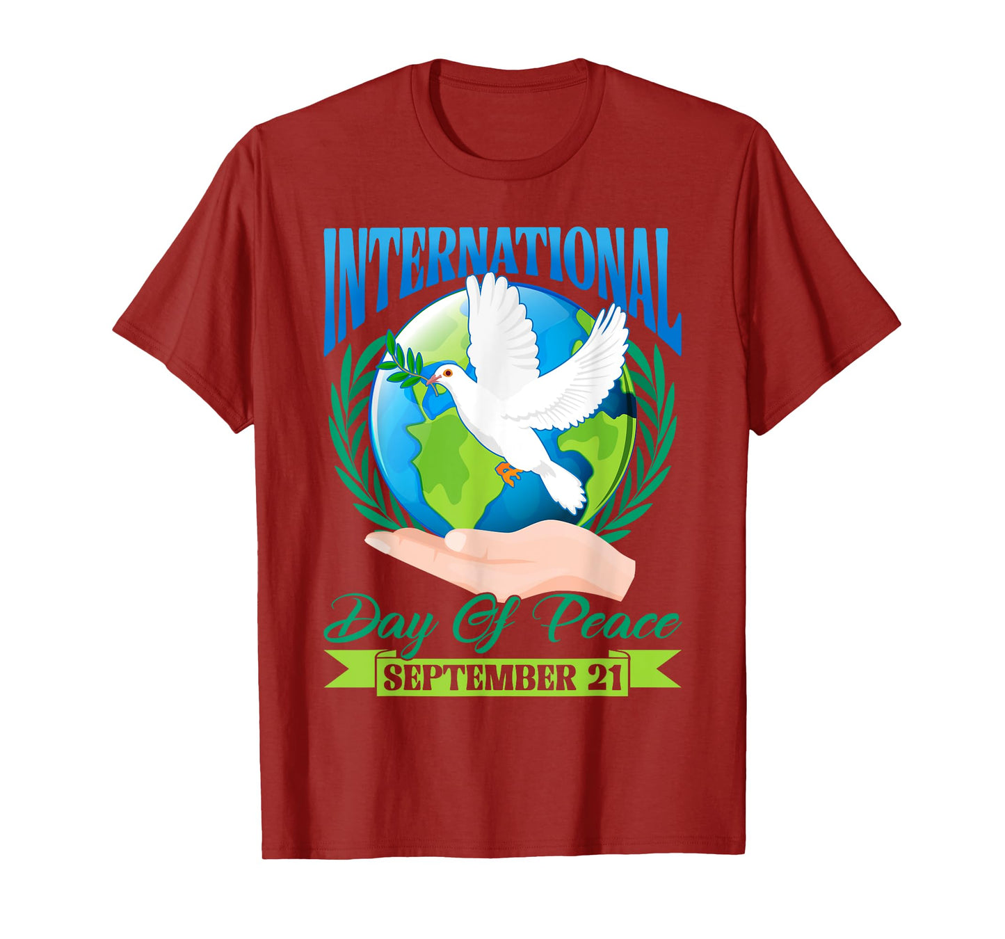 International Day of Peace World Peace Day Hand & Peace Bird T-Shirt
