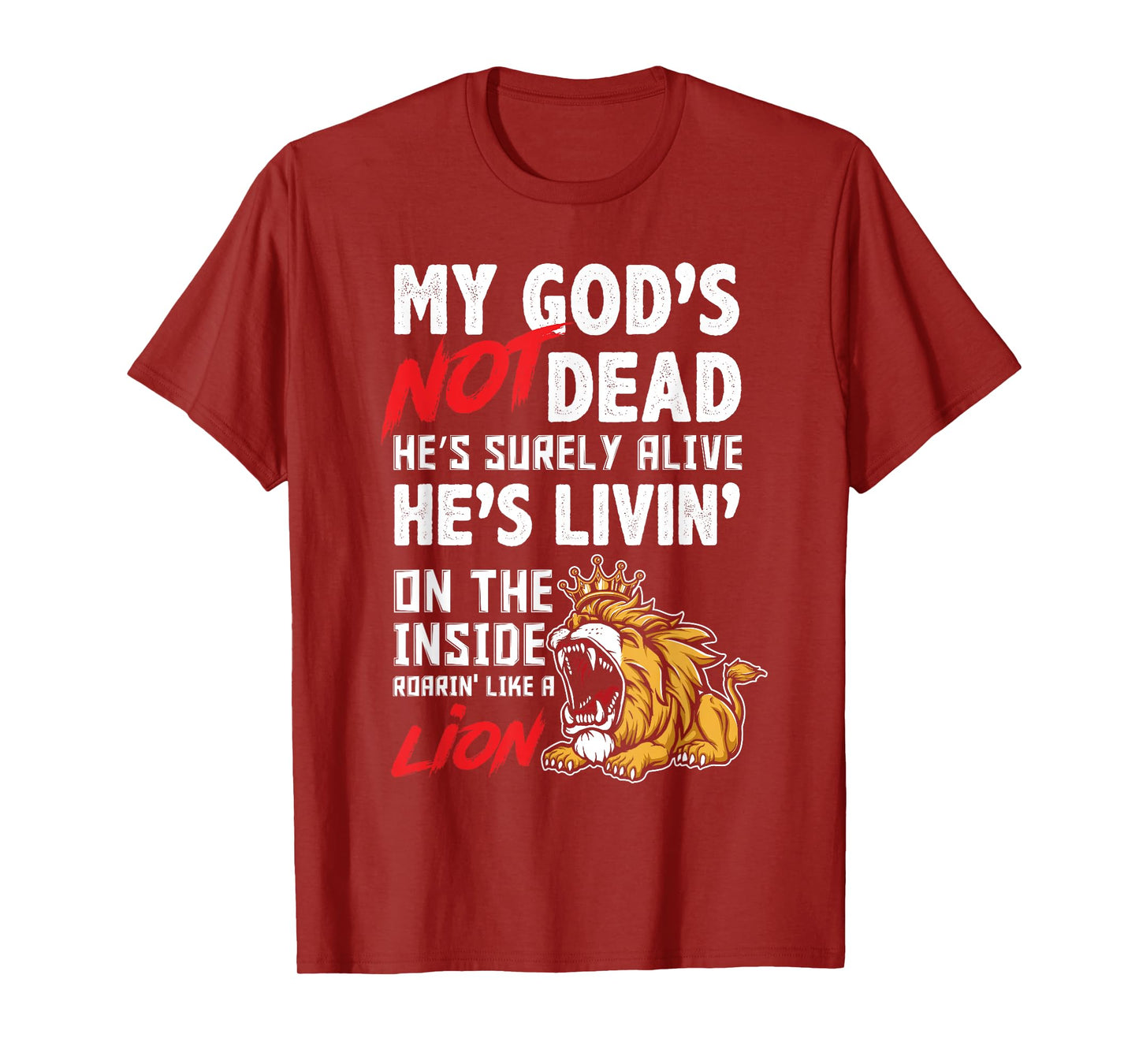 My God is Not Dead Lion Jesus Christ Christian Faith T-Shirt