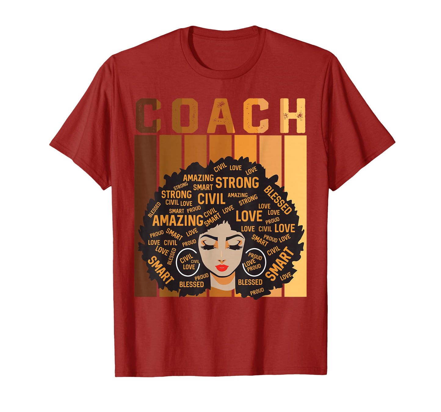 Coach Afro African American Women Black History Month T-Shirt