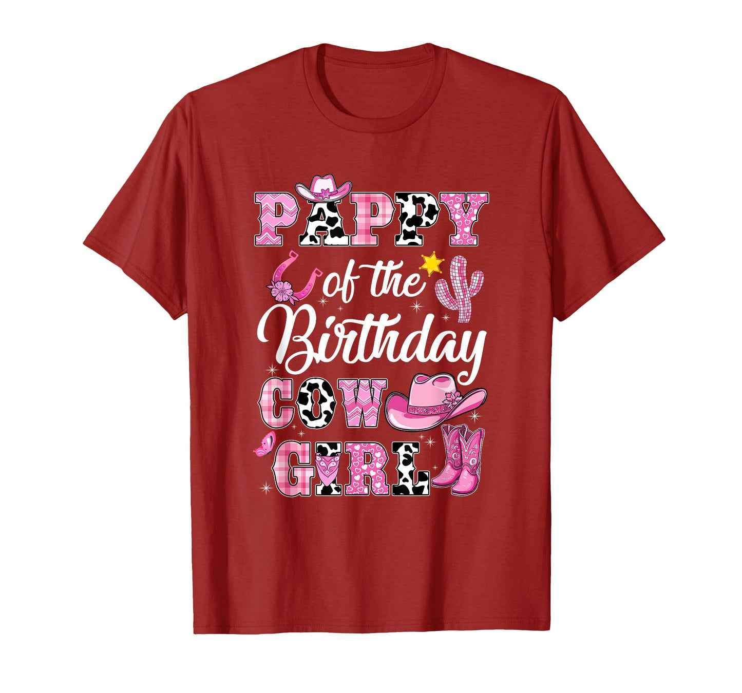 Pappy Of The Birthday Cow Girl Western Cowgirl 1St Birthday T-Shirt