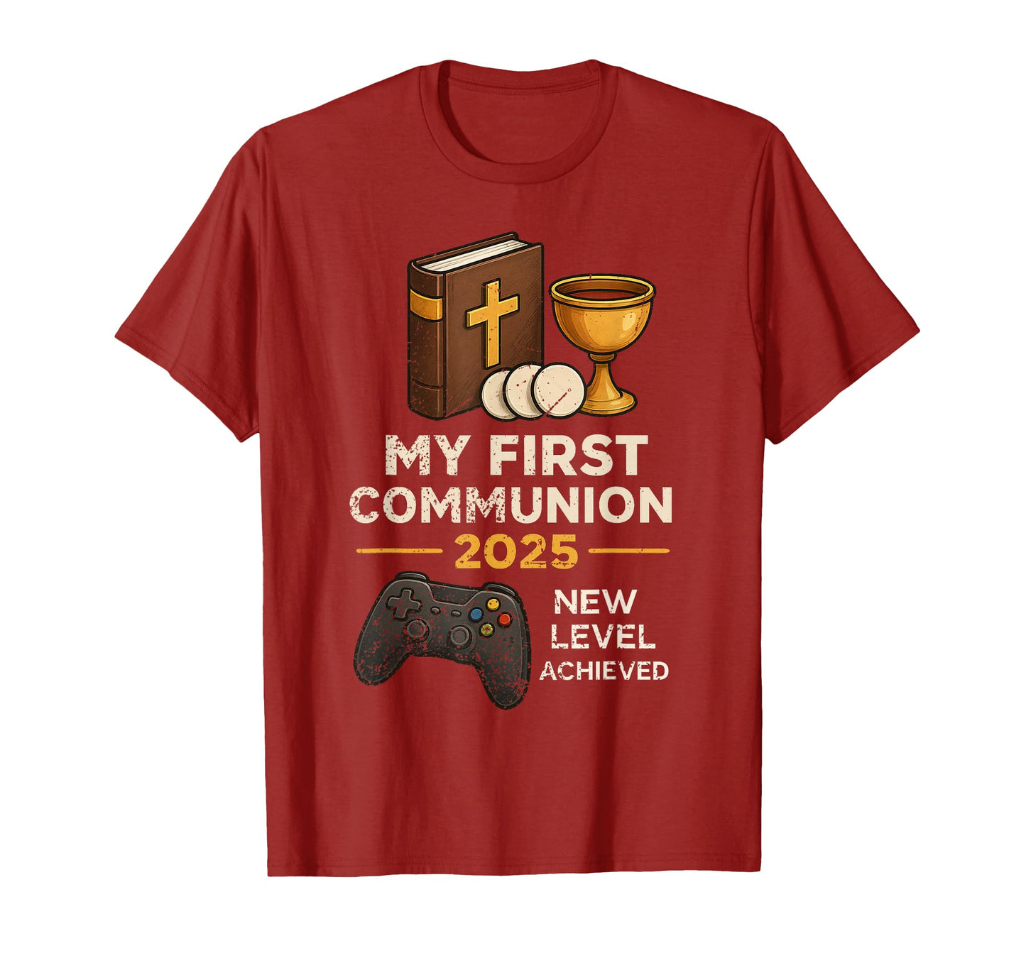 My 1st First Communion 2025 Video Game Catholic Boys Girls T-Shirt