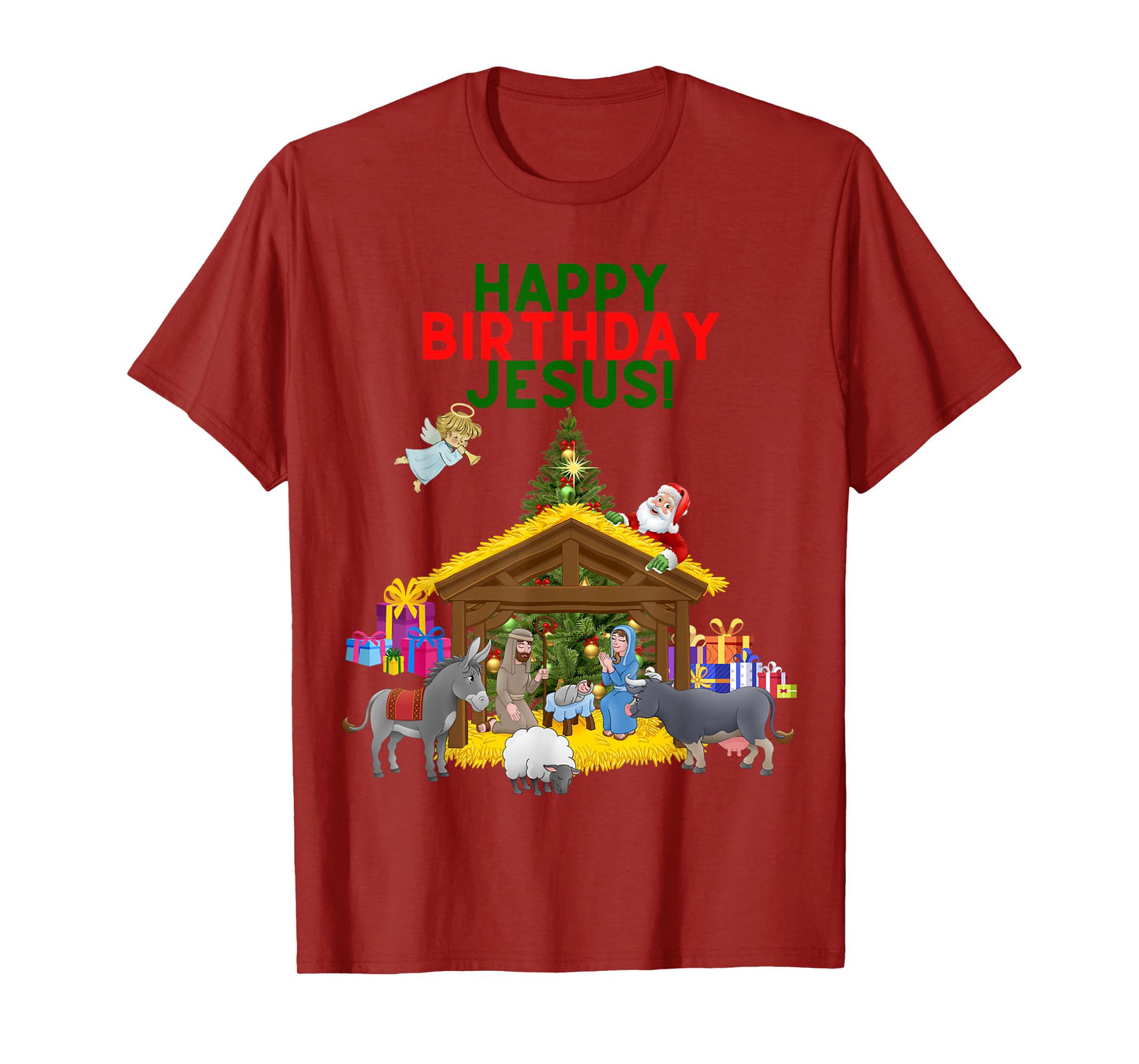 Worship Wear Merry Christmas Christian Happy Birthday Jesus Christ Xmas T-Shirt