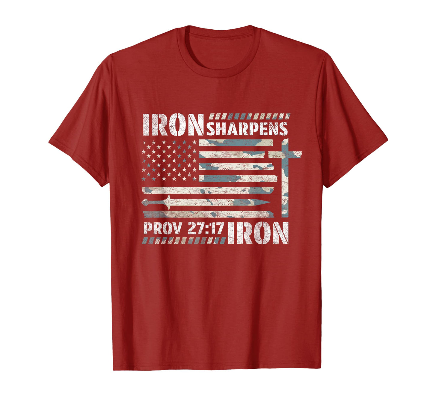 Iron Sharpens Iron Proverbs Bible Verse Christian T-Shirt