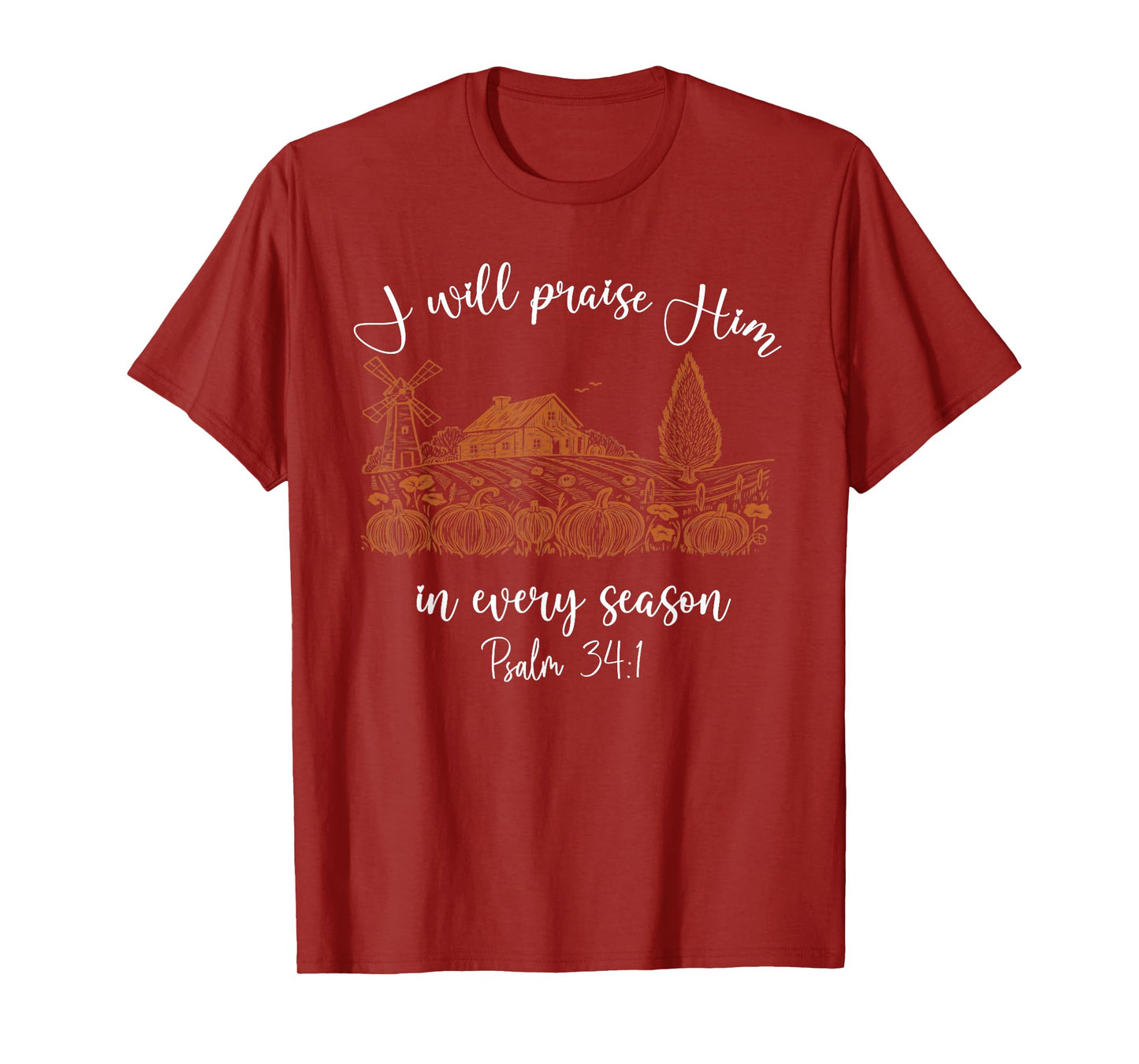 I Will Praise Him in Every Season Halloween Jesus Pumpkin T-Shirt