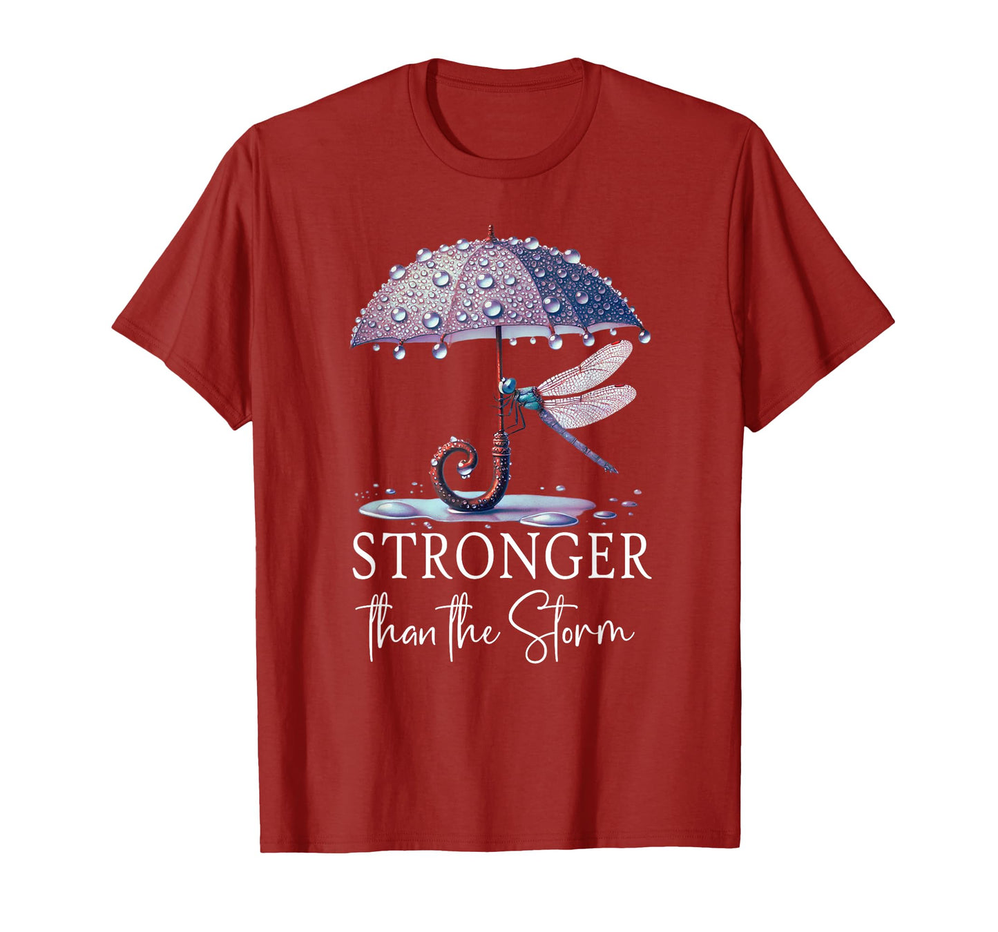 Stronger Than the Storm Psalm 93 Purple Dragonfly Christian T-Shirt