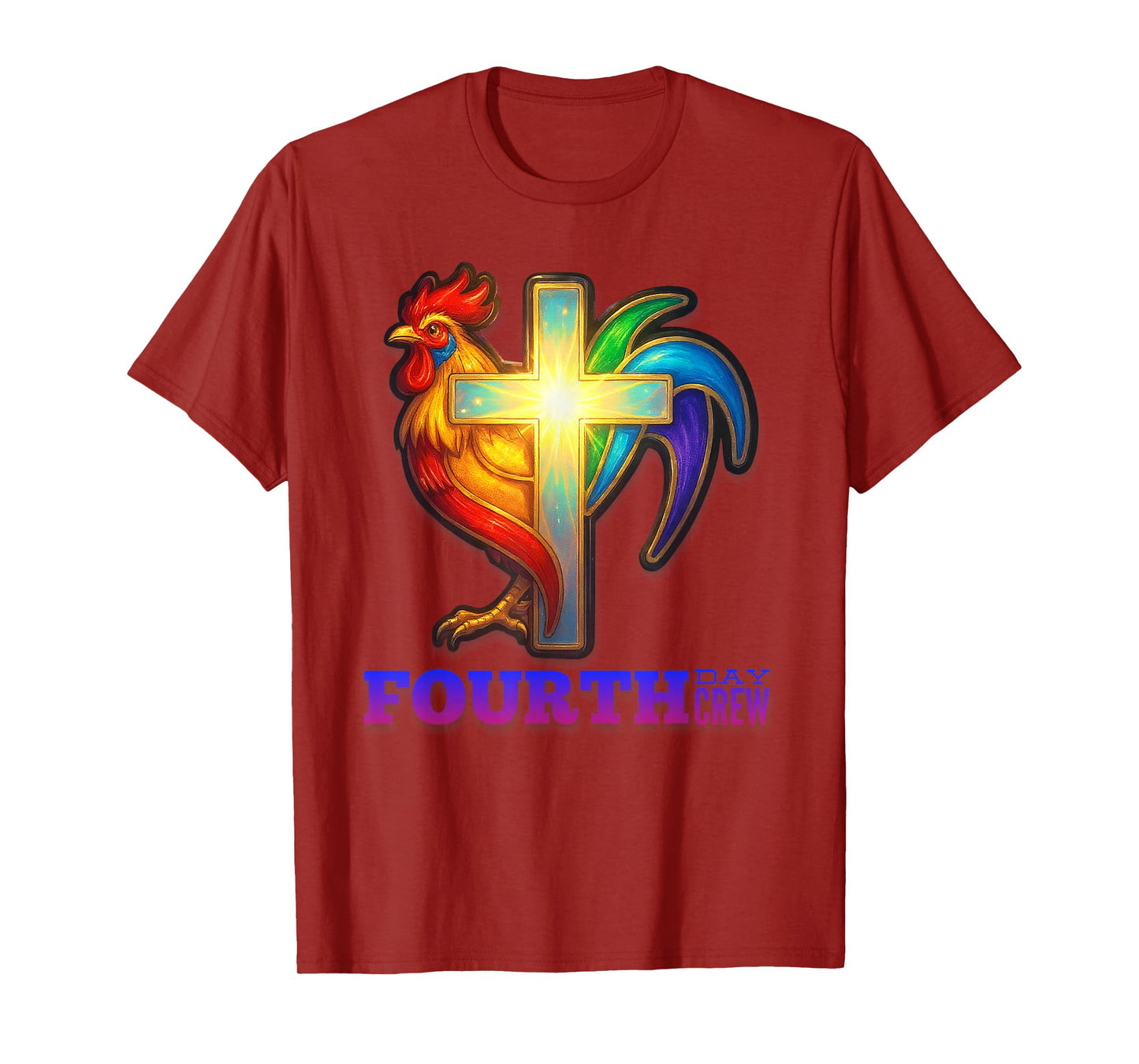DeColores Cursillo Rainbow Rooster Catholic T-Shirt
