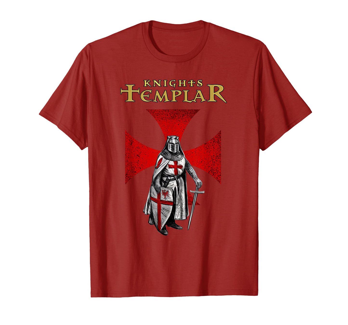 A Warrior of Christ Knights Templar Distressed Cross T-Shirt