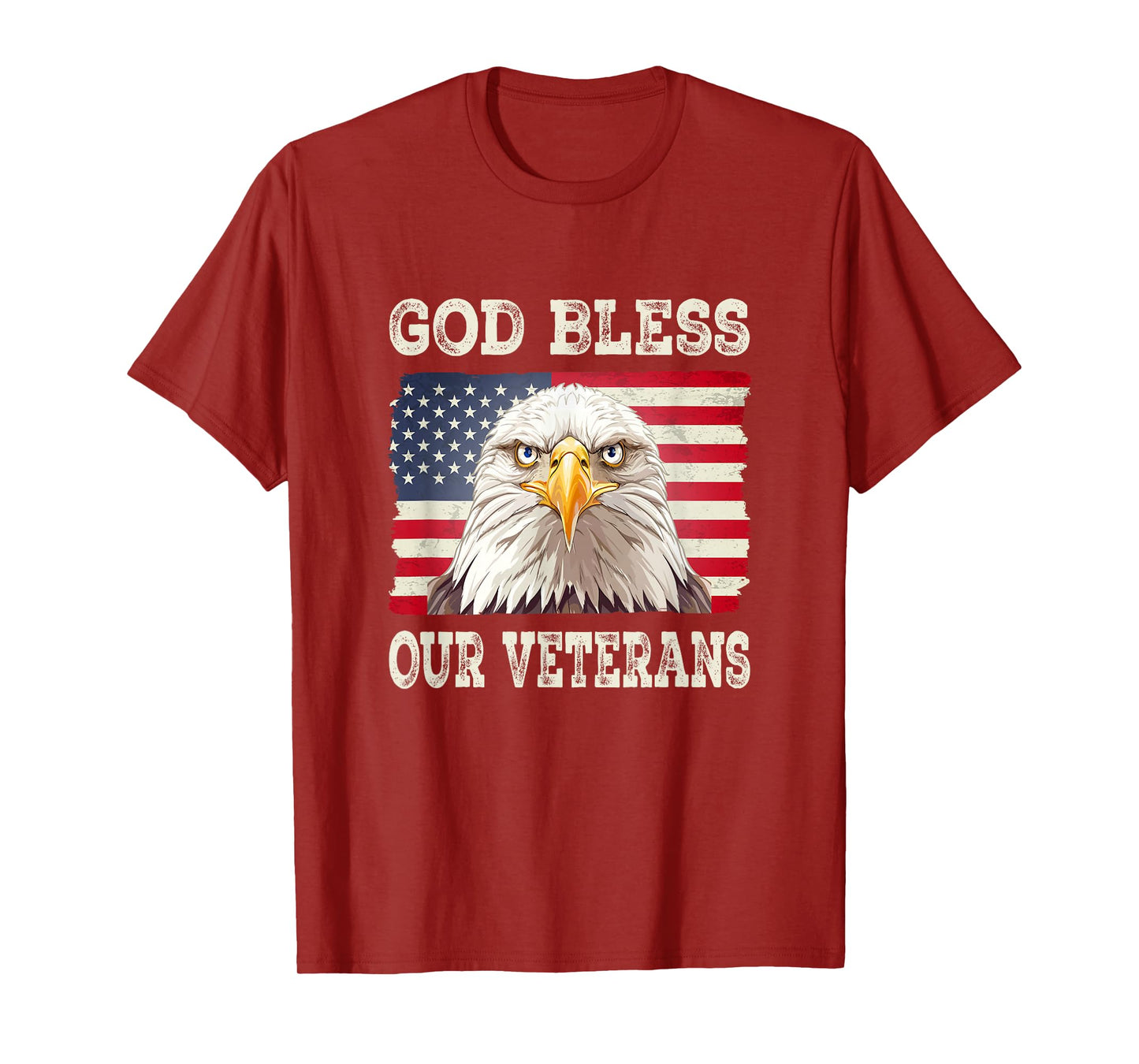 God Bless Our Veterans Eagle American Flag Pride T-Shirt