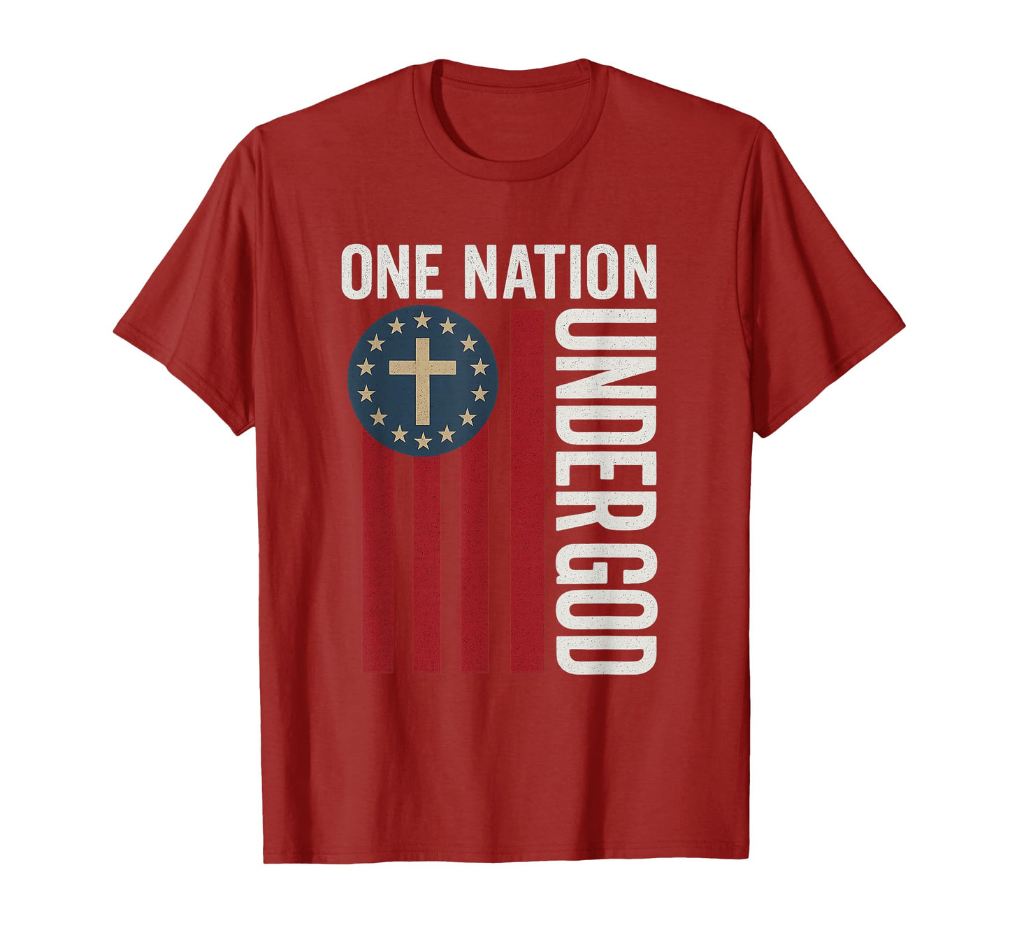 One Nation Under God 4th of July Patriotic Christian T-Shirt T-Shirt