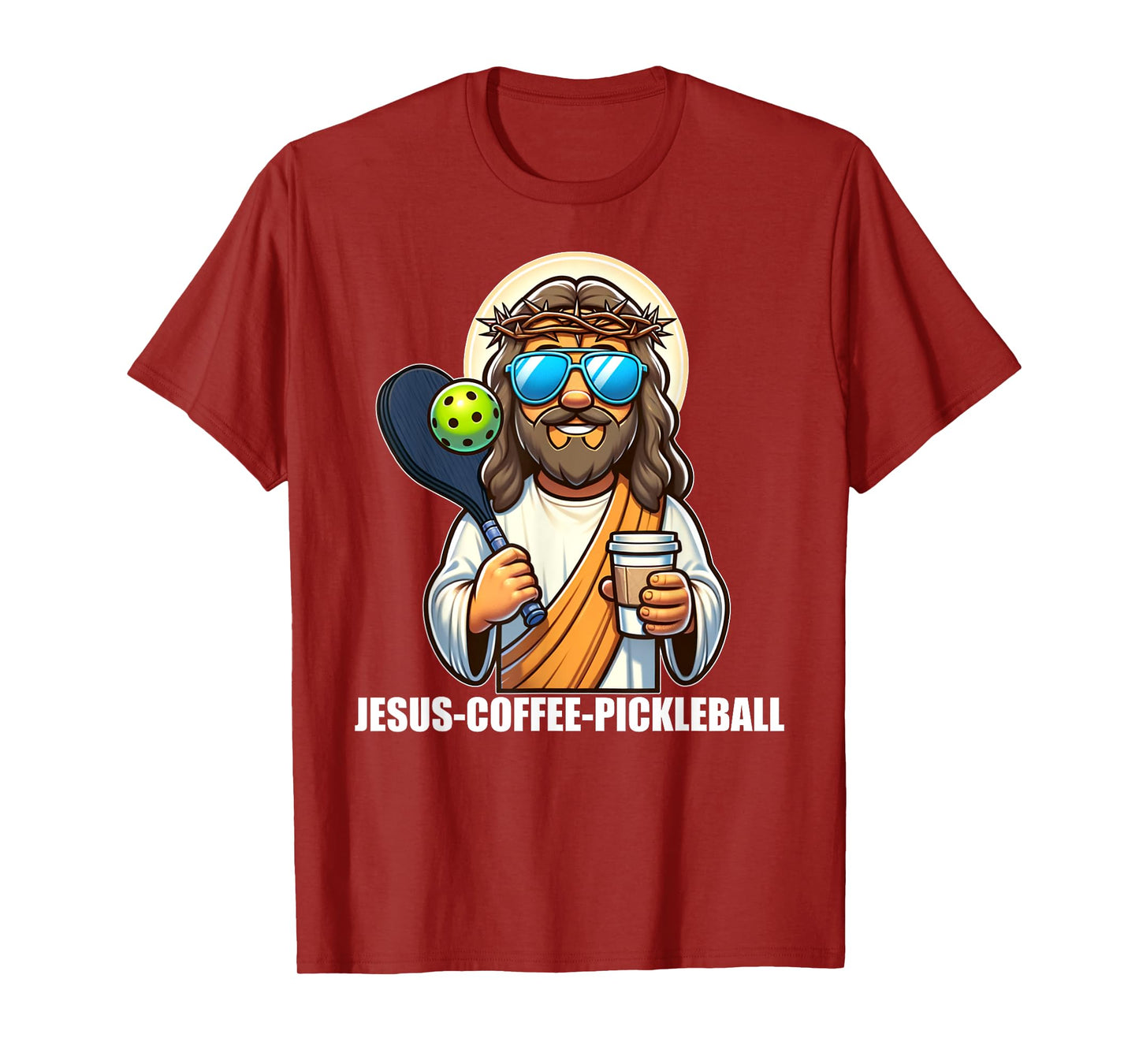 Jesus Coffee Picklenall Funny Christian Pickleball Lovers T-Shirt, Small, Black