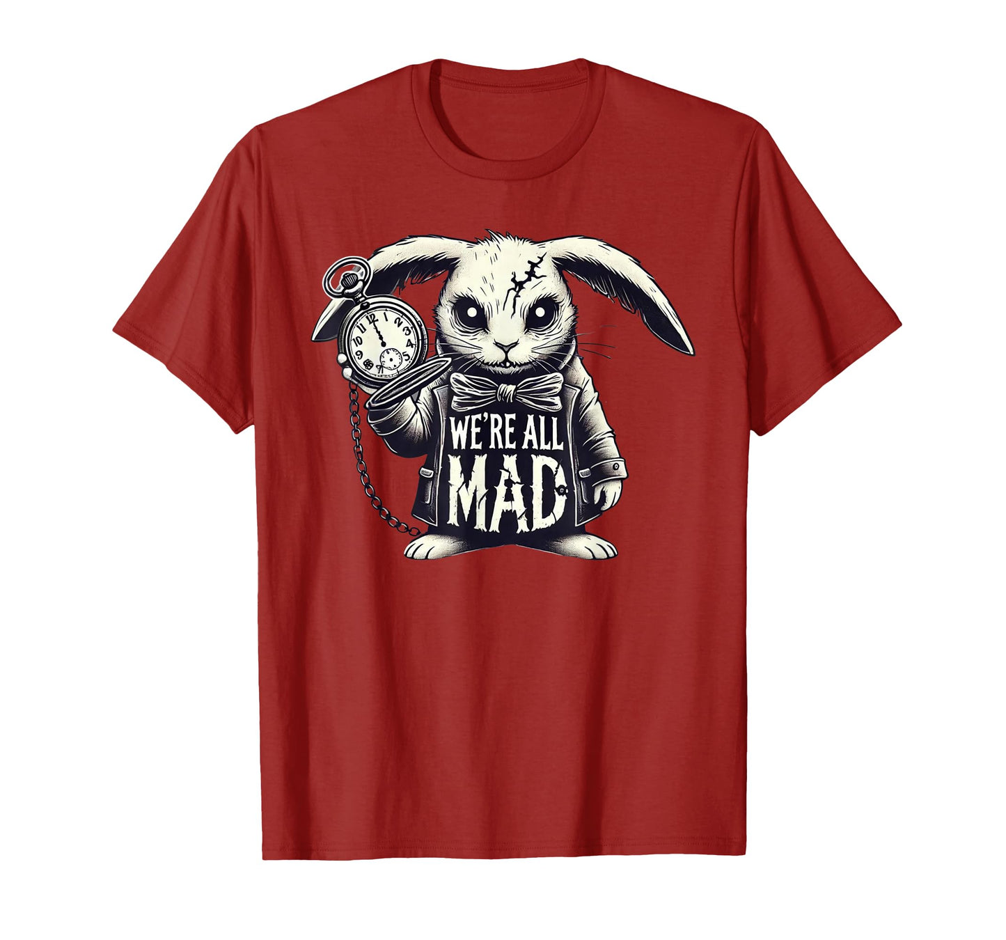 Alice in Wonderland - We're All Mad White Rabbit Mad Hatter T-Shirt