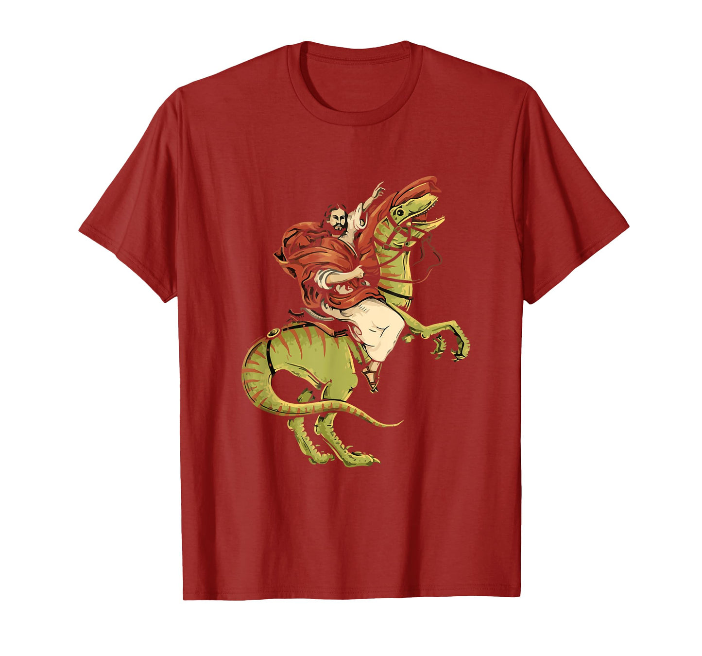 Jesus Riding Dinosaur Velociraptor funny jesus christ T-Shirt
