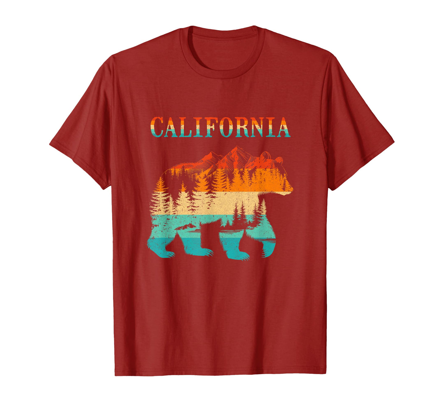 California Bear Vintage Retro Nature Hiking Souvenir T-Shirt