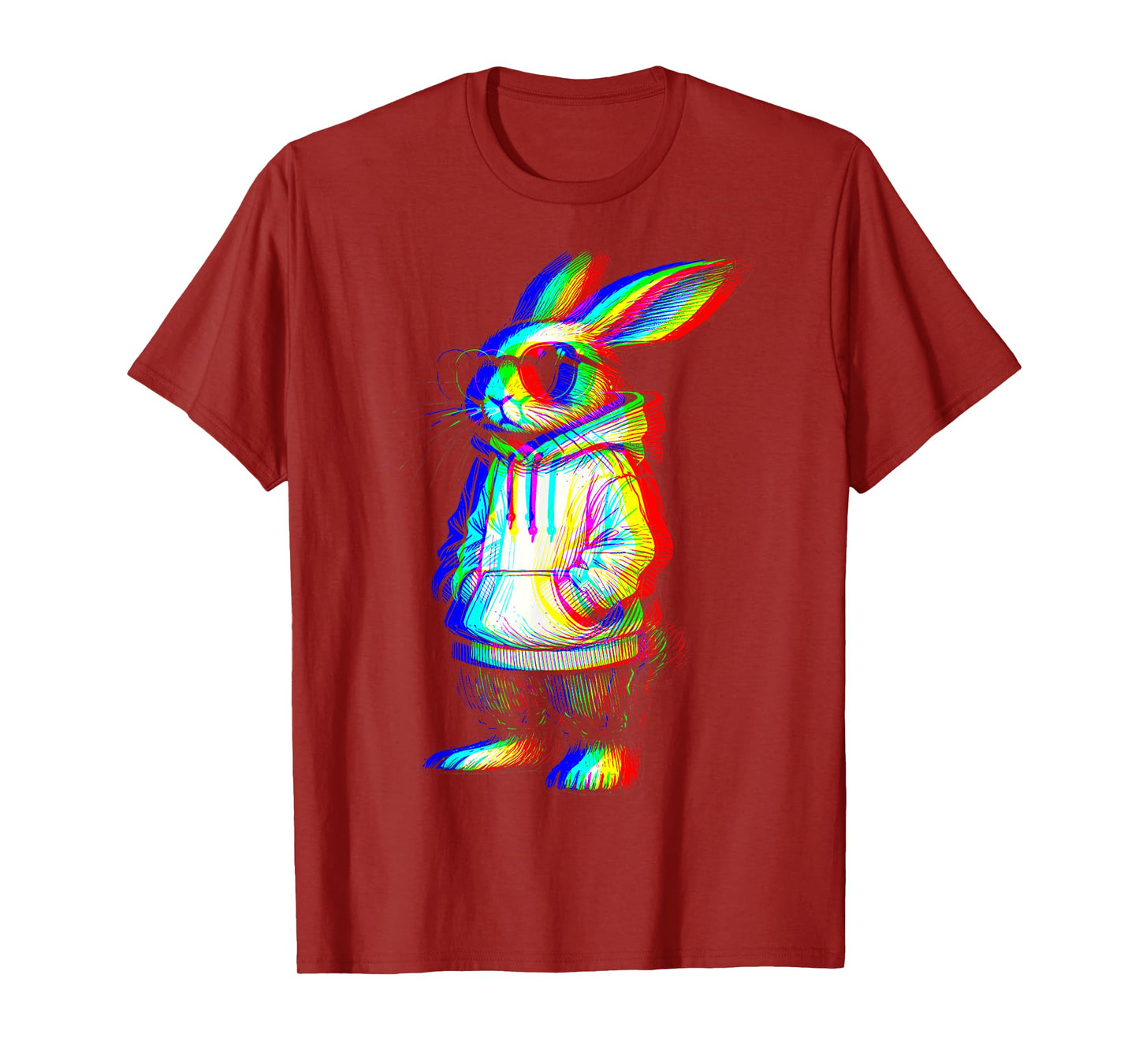 Cool Bunny Sunglasses Rabbit Easter Men Vaporwave EDM Music T-Shirt