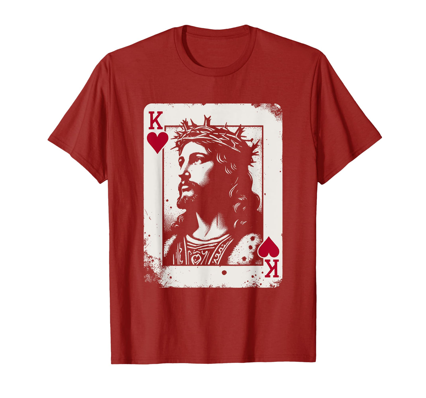 Jesus King Of Hearts - Vintage Religious Card Game Lover T-Shirt