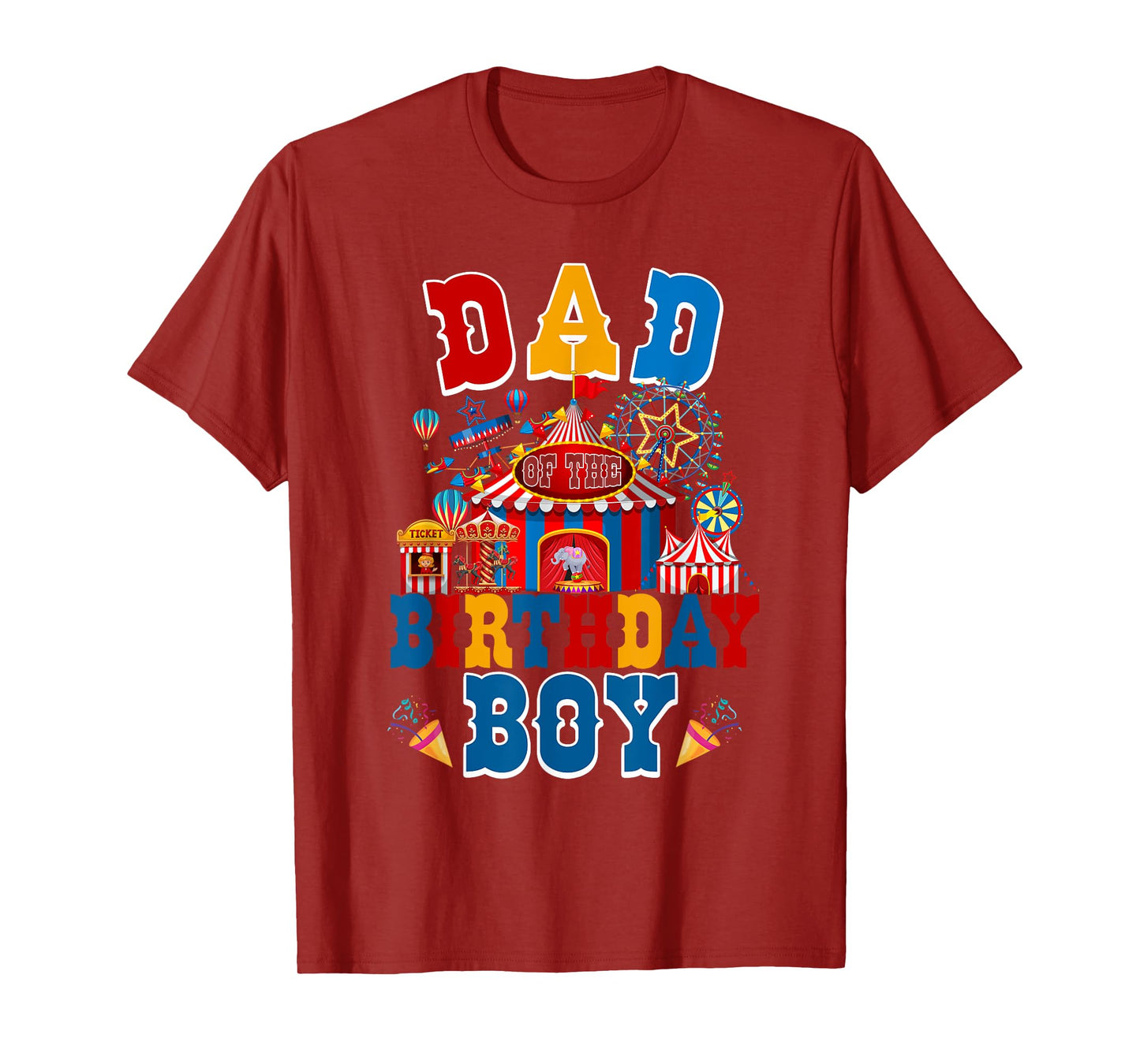Dad Of The Birthday For Boy Circus Carnival Theme Party T-Shirt