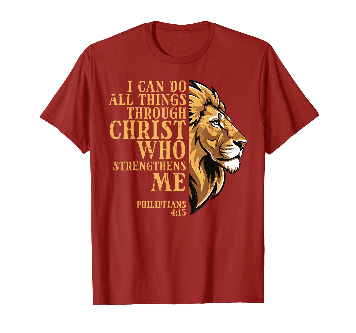 I Can Do All Things Lion Christian God Jesus Men Women Kids T-Shirt