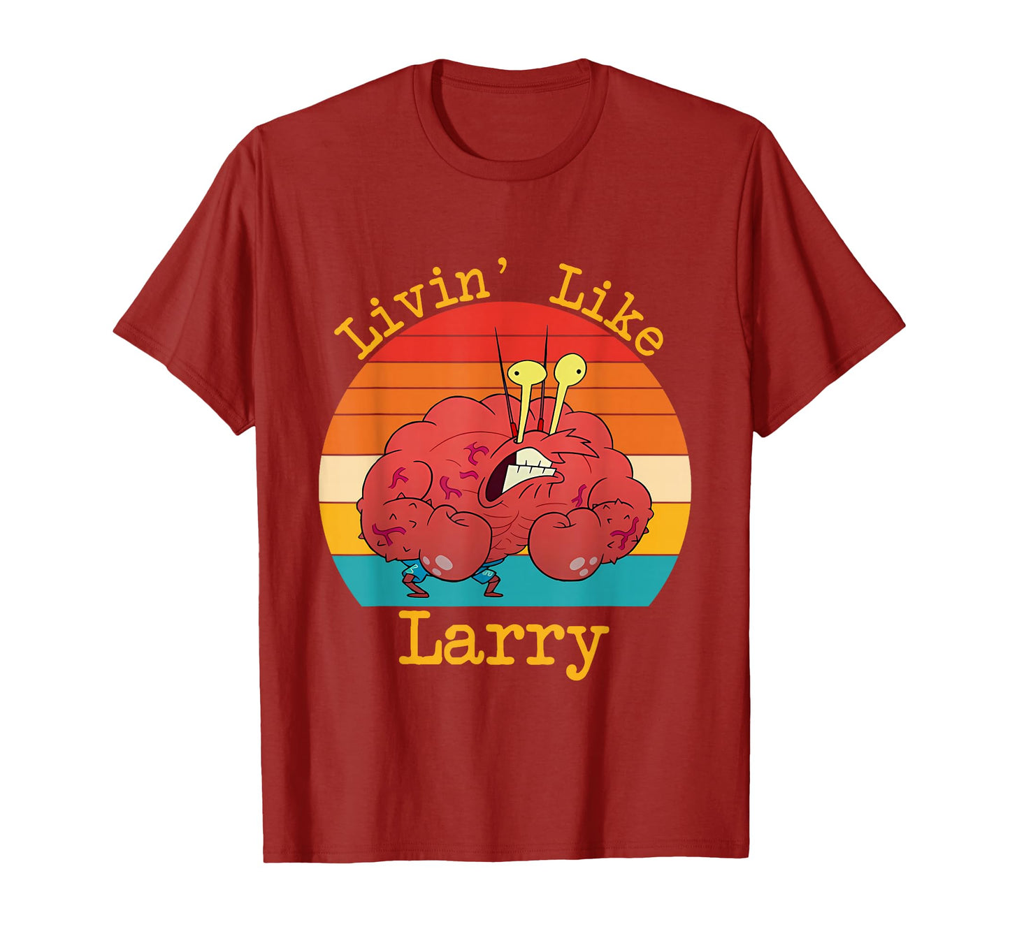 Livin' Like Larry Funny Crab Design T-Shirt