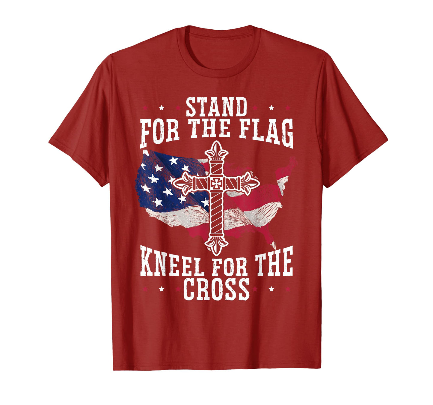 Stand For The Flag Kneel For The Cross Christian USA T-Shirt