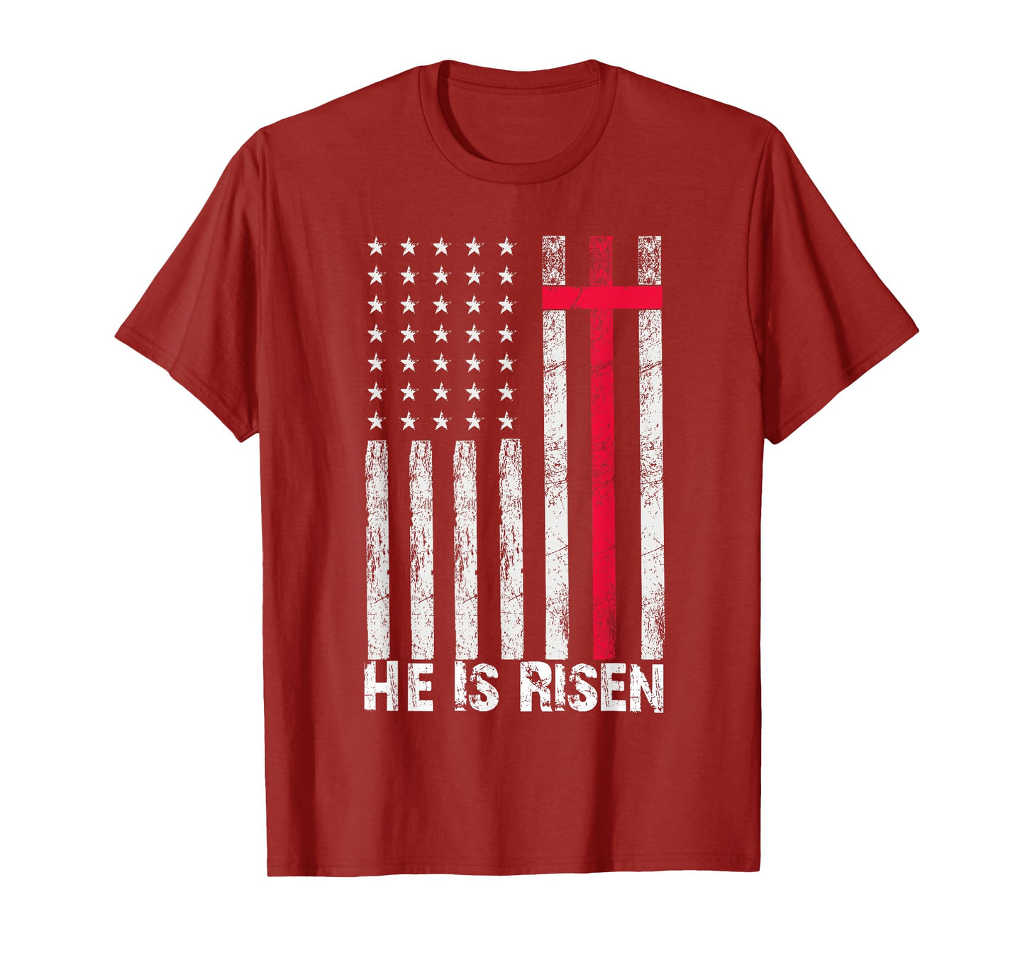 He is Risen American Flag Cross Vintage Happy Easter T-Shirt