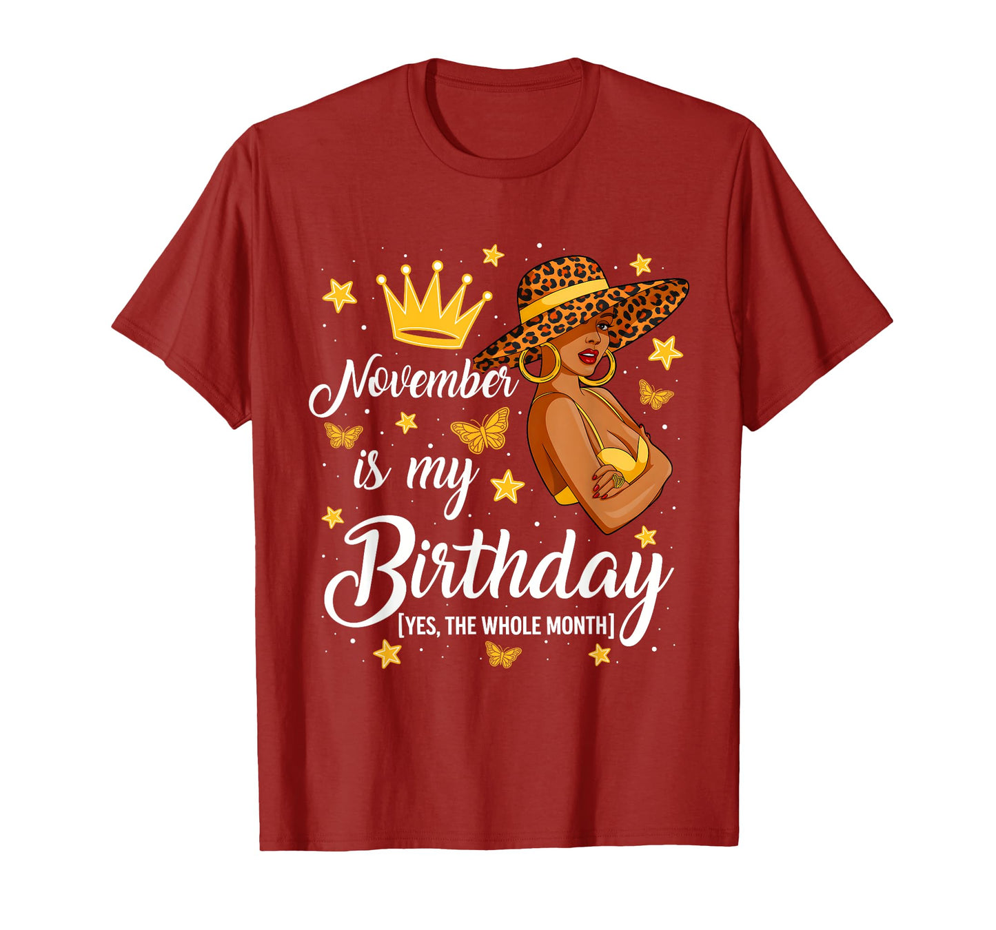 November is My Birthday African American Woman Queen T-Shirt