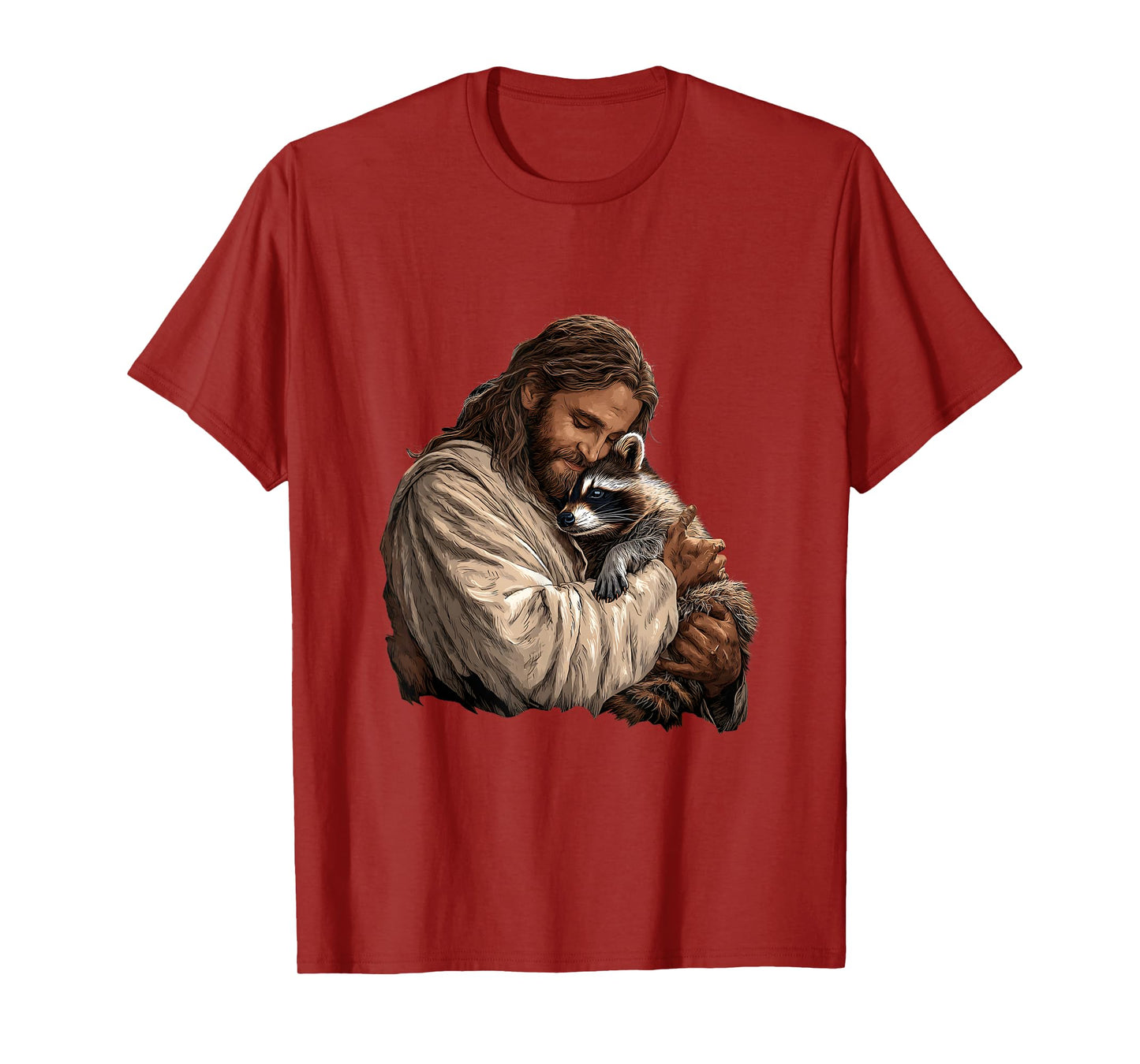 Christian Holding Raccoon Lover Trash God Faith Men Women T-Shirt