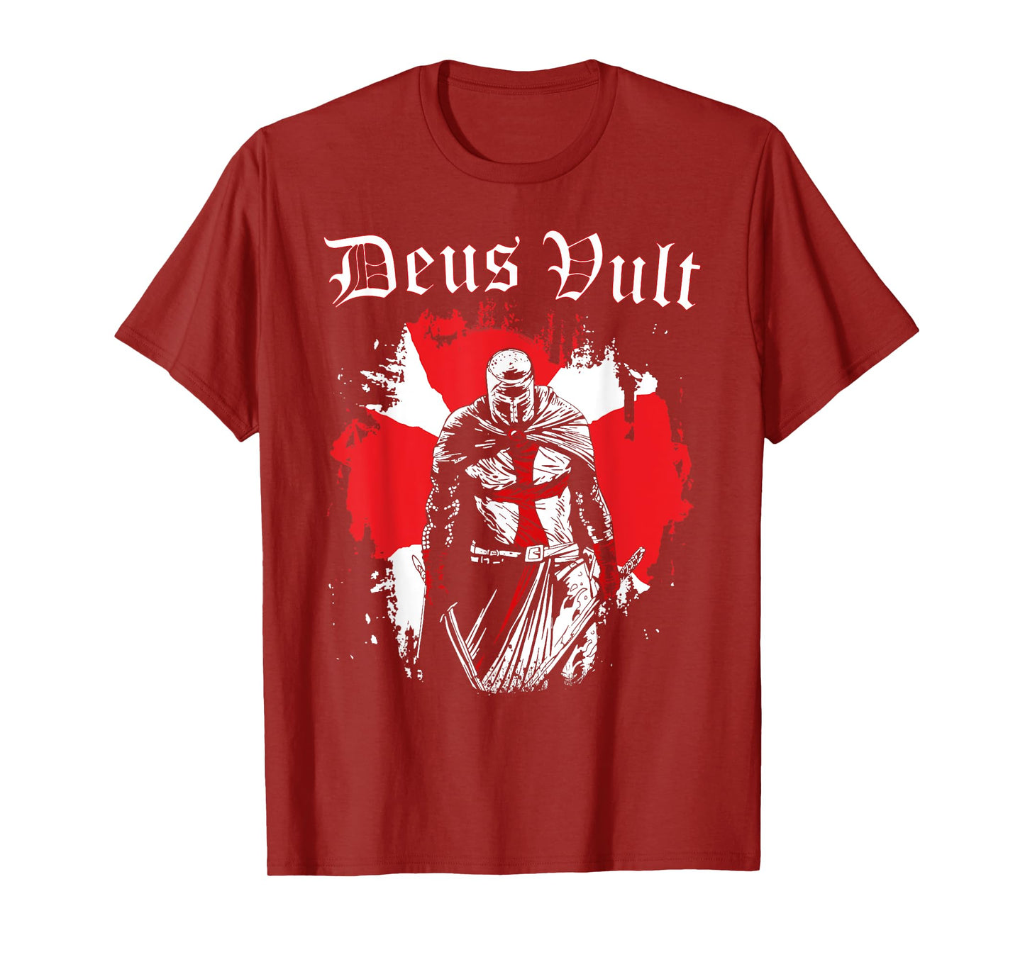 Warrior Knight Templar Crusader Medieval Deus & Vult T-Shirt