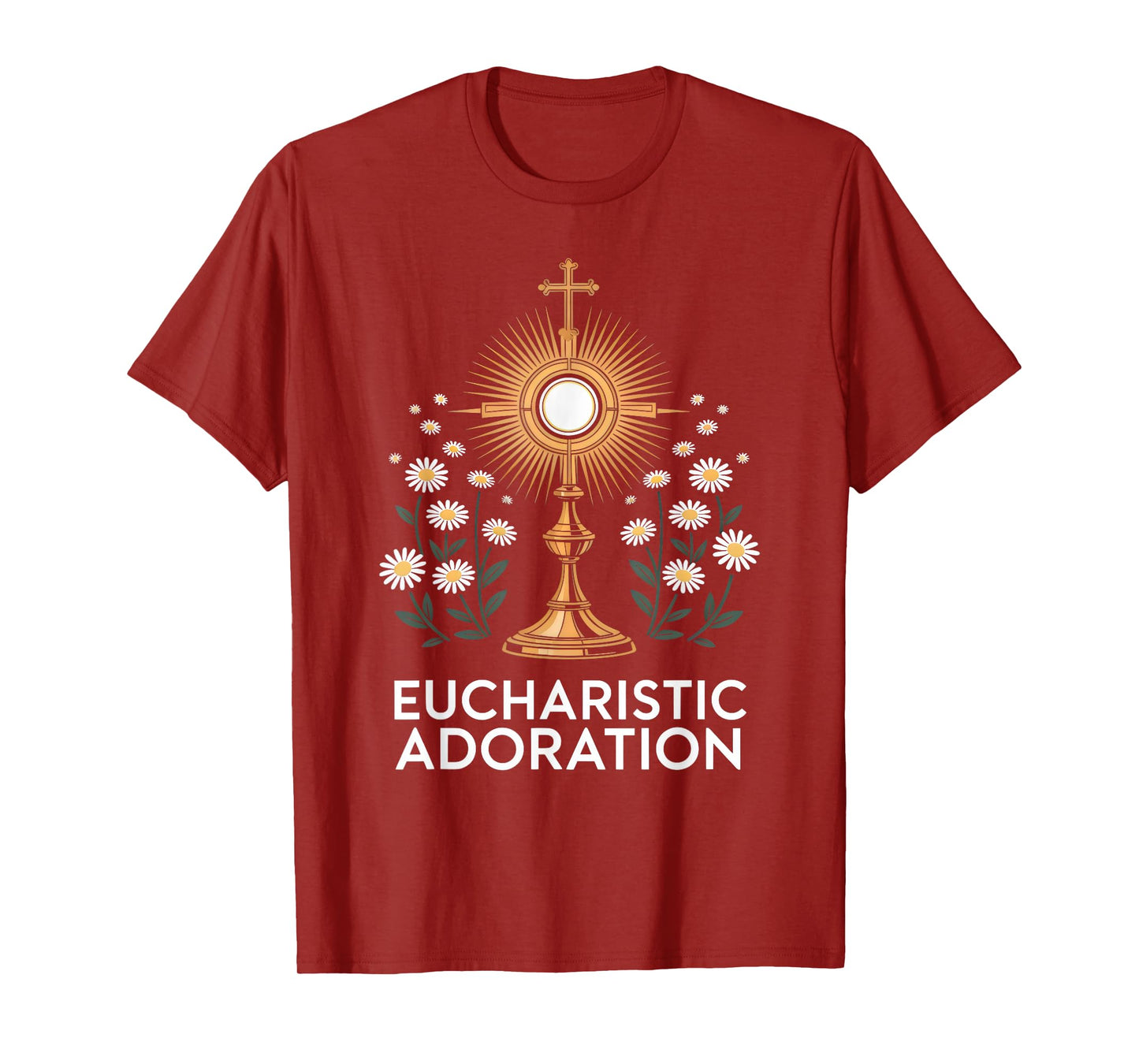 Floral Eucharistic Adoration Catholic T-Shirt
