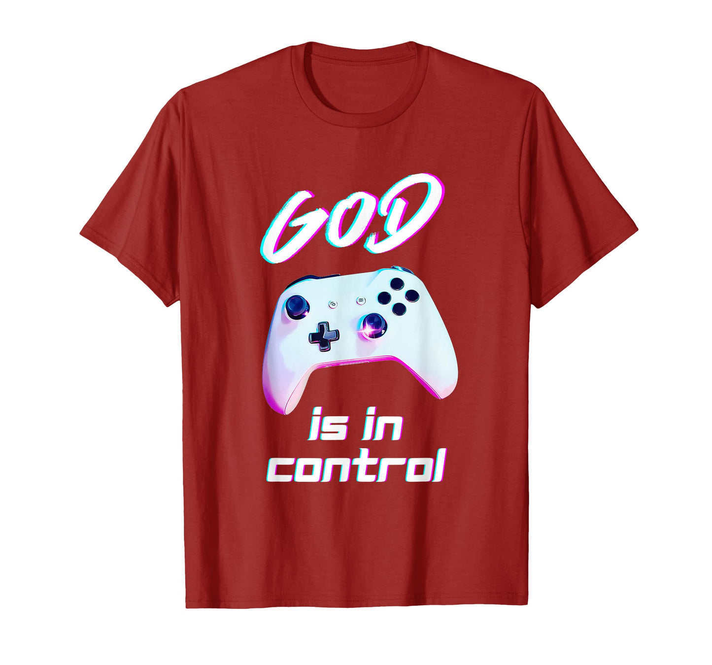 Christian Boys Girls God is in Control Video Game Controller T-Shirt
