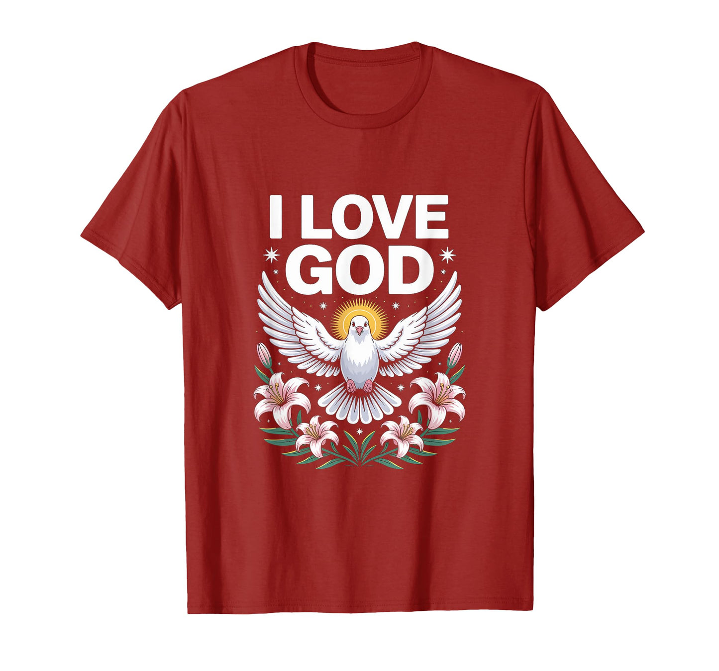 I Love God Dove Peaceful Faith Symbol T-Shirt