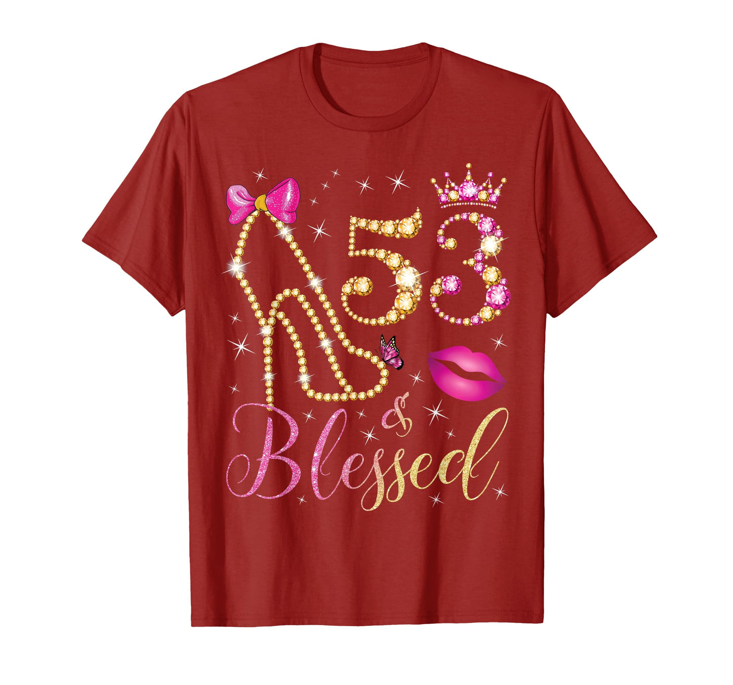 53 & Blessed 53rd Birthday Party 53 Years Old Woman Queen T-Shirt