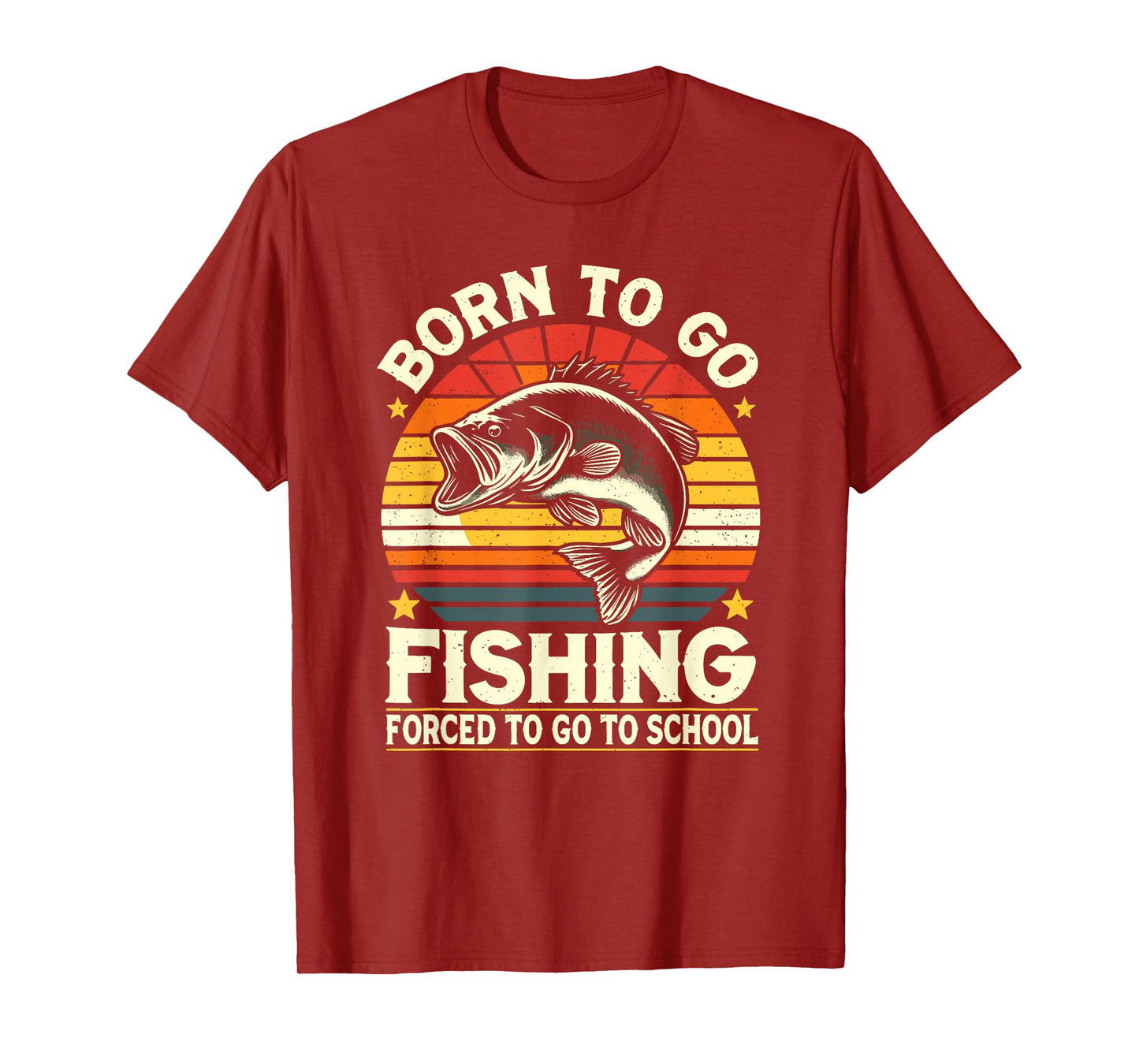 Born To Go Fishing Forced To Go To School, Kids Boys Fishing T-Shirt