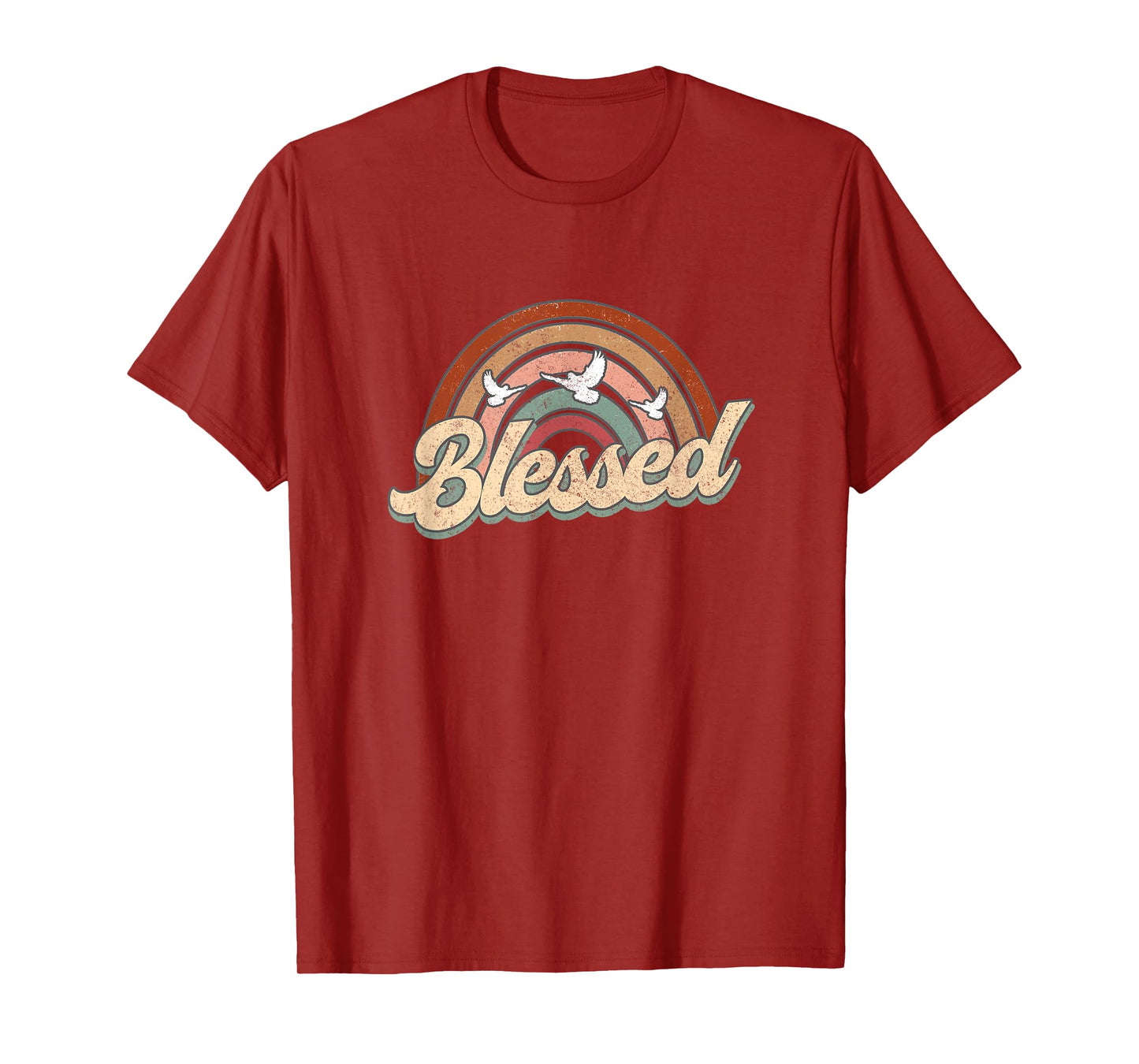 Blessed Retro Vintage Rainbow Christian Jesus God Religious T-Shirt