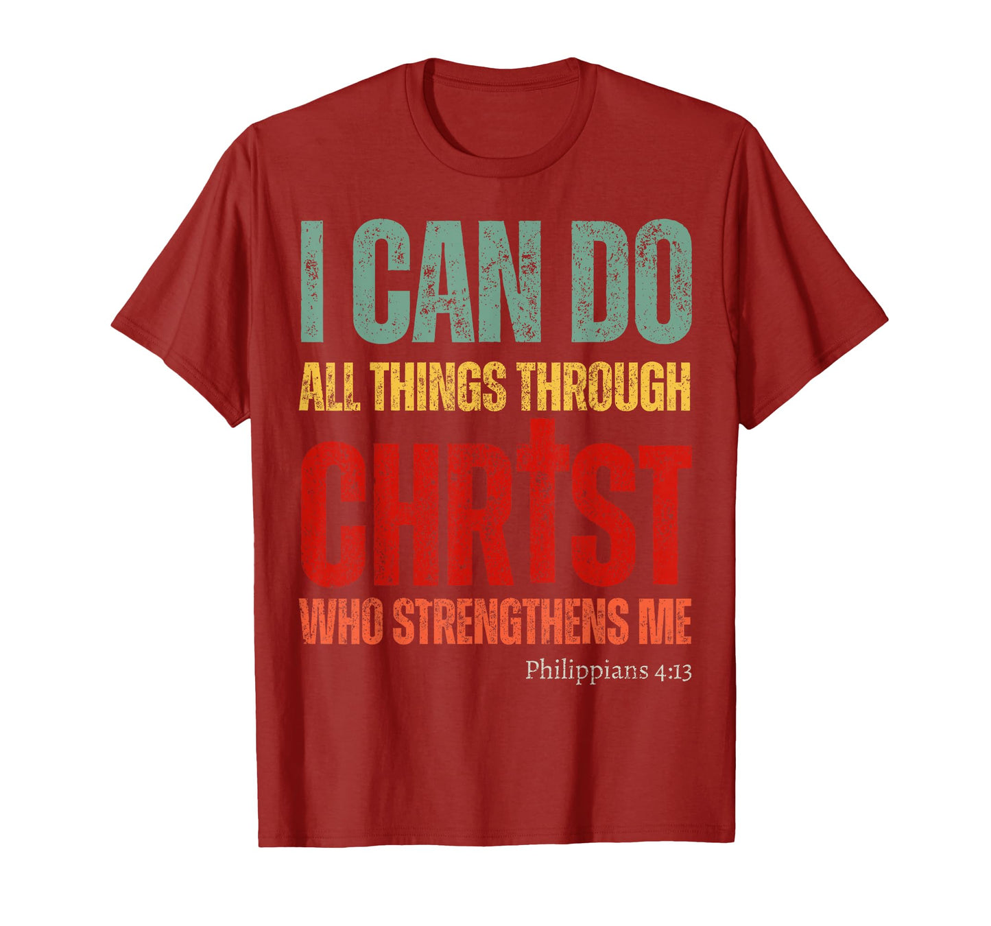 Vintage Christian I Can Do All Things Through Christ Faith T-Shirt