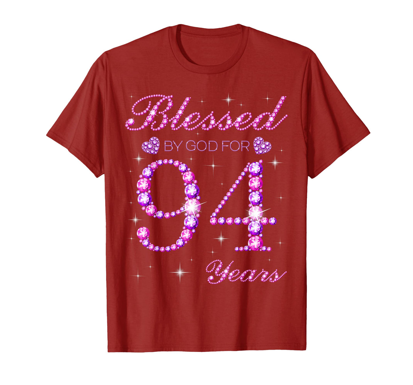 Blessed by God for 94 Years Old 94th Birthday Party T-Shirt