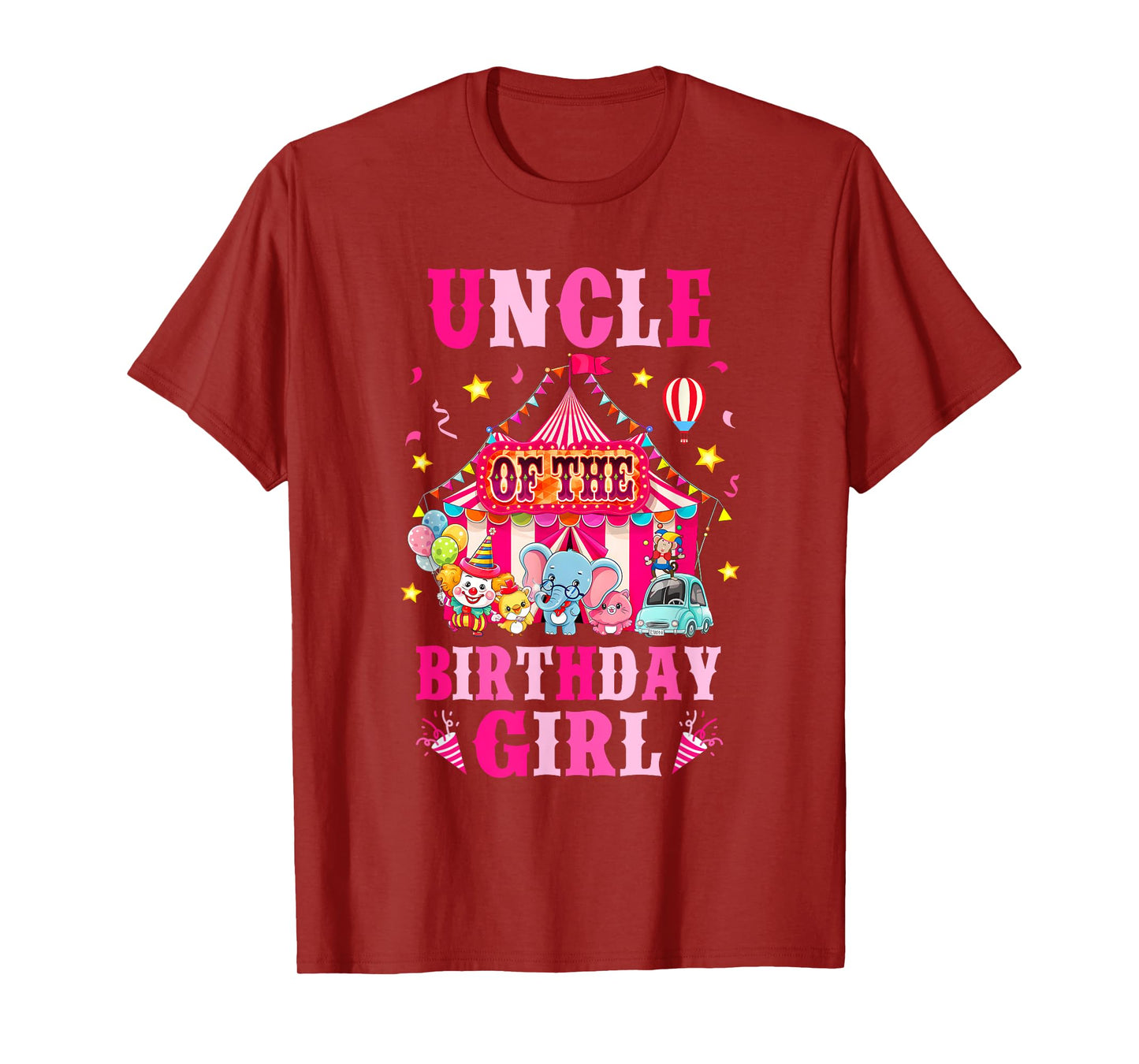 Uncle Of The Birthday Girl Circus Carnival Family Party T-Shirt