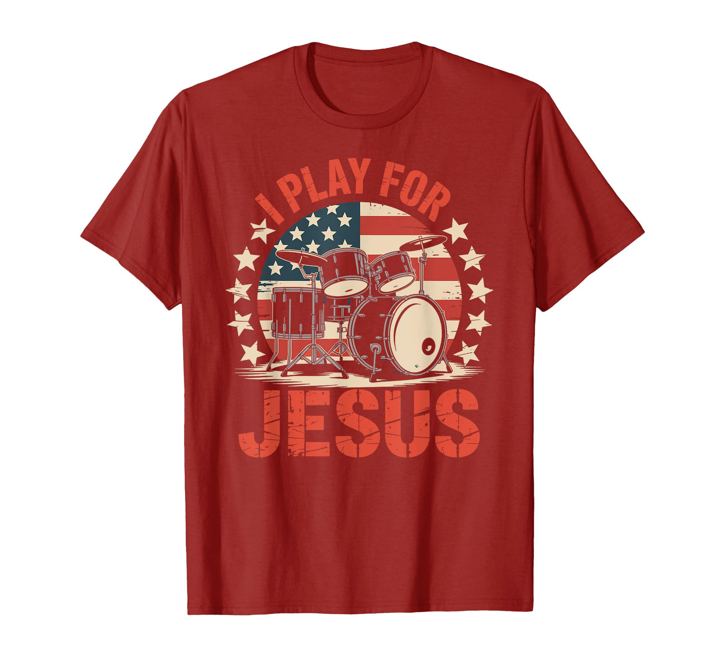 Funny Drummer Christian Faith I Play for Jesus T-Shirt