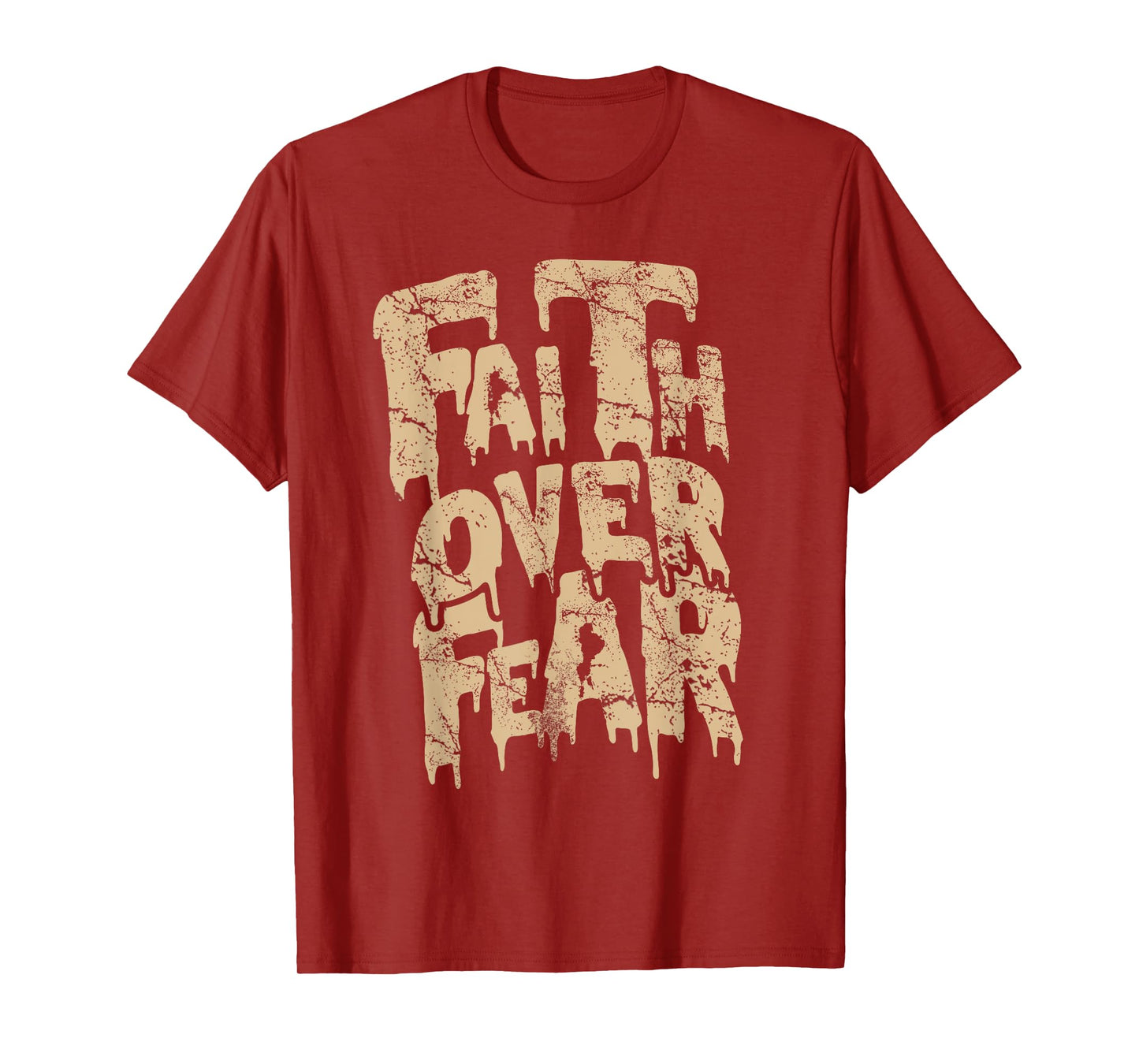 Christian Faith Over Fear for Men Jesus Religious T-Shirt
