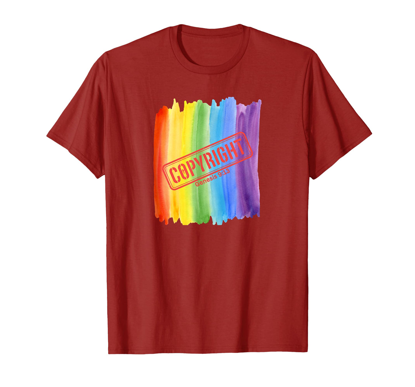 Rainbow Copyright Paintbrush Christian T-Shirt