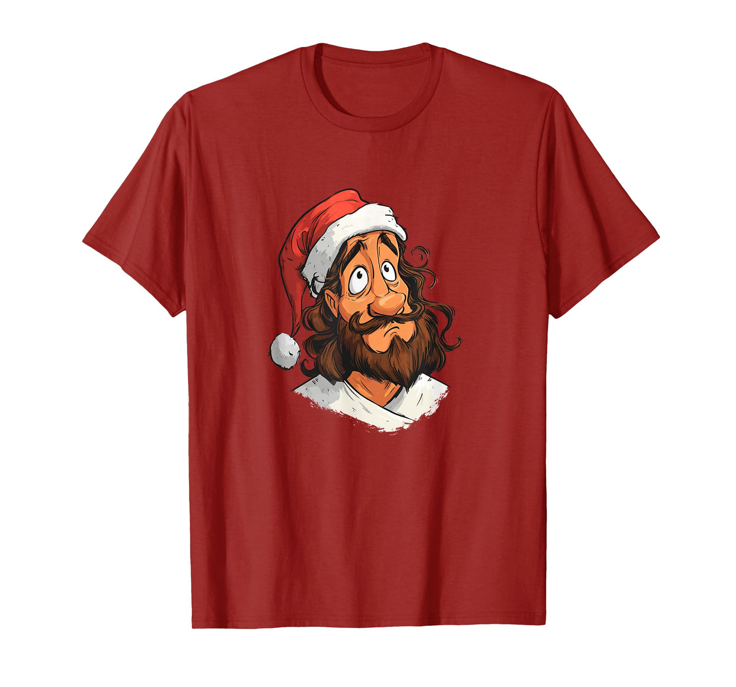 Pretty Jesus Graphic in Christmas Style T-Shirt