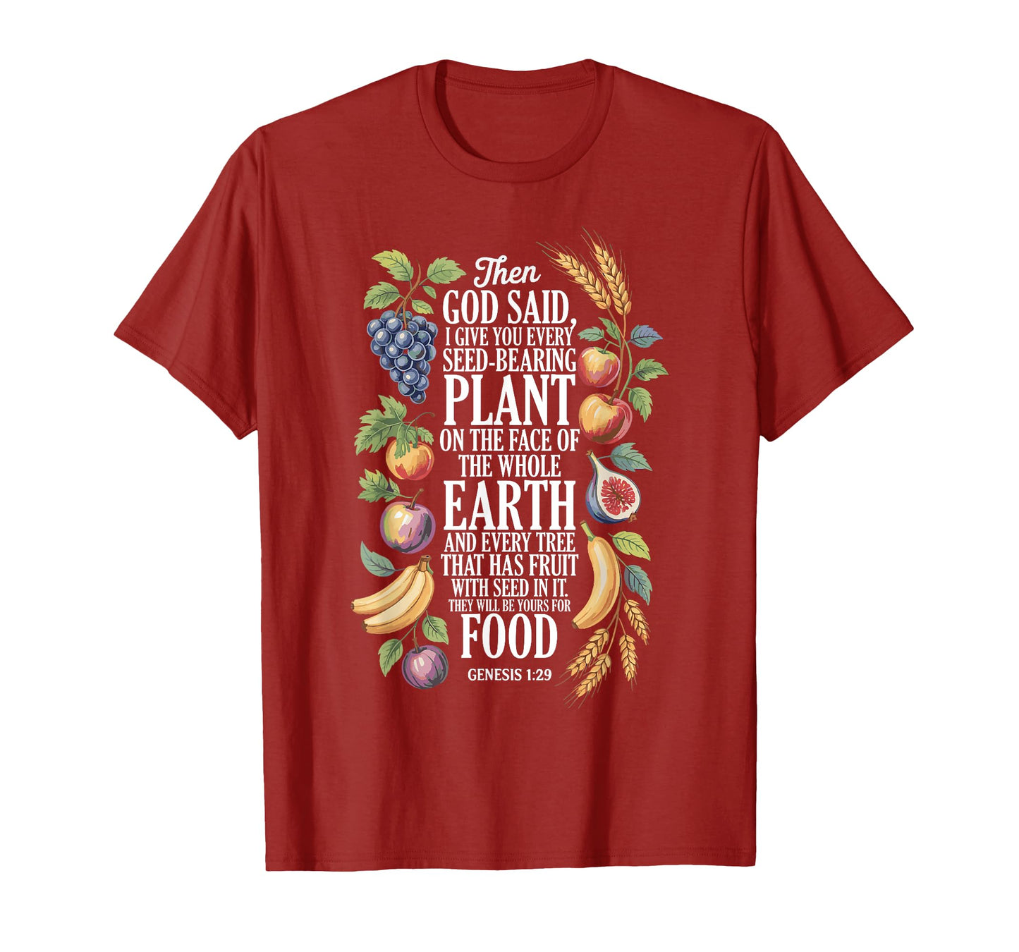 Genesis 1:29 Plant Based Diet Vegan Bible Verse T-Shirt