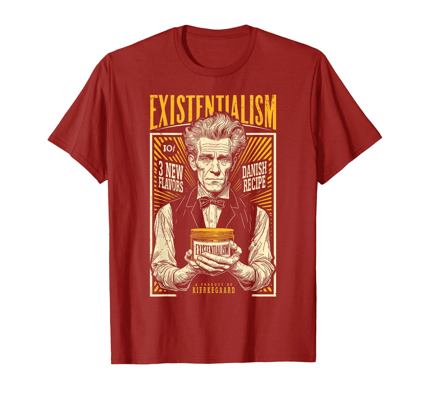 Existentialism Funny Philosophy Kierkegaard Vintage Ad T-Shirt