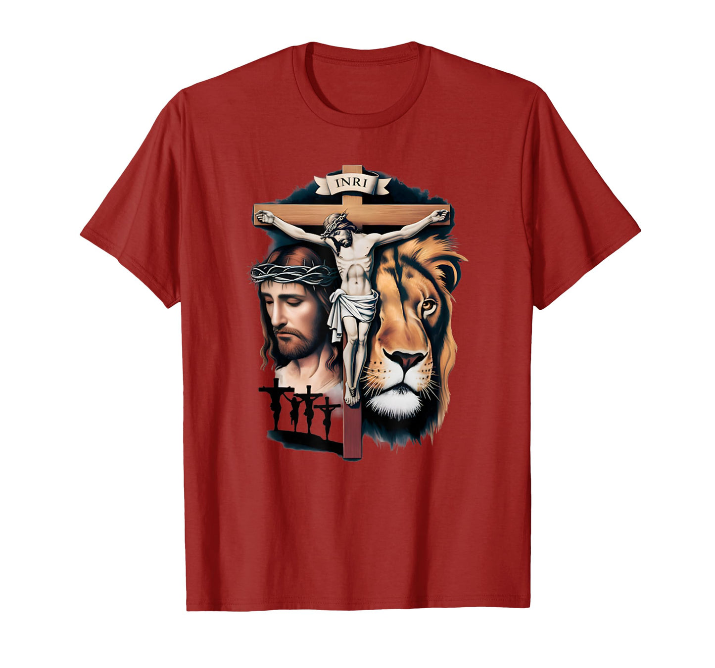 Funny Powerful Jesus Lion Cross Religious T-Shirt
