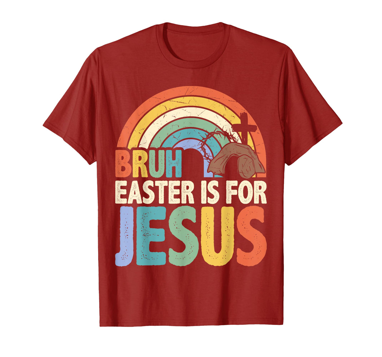 Bruh Easter Is For Jesus Christian Easter Teen Boys Mens T-Shirt