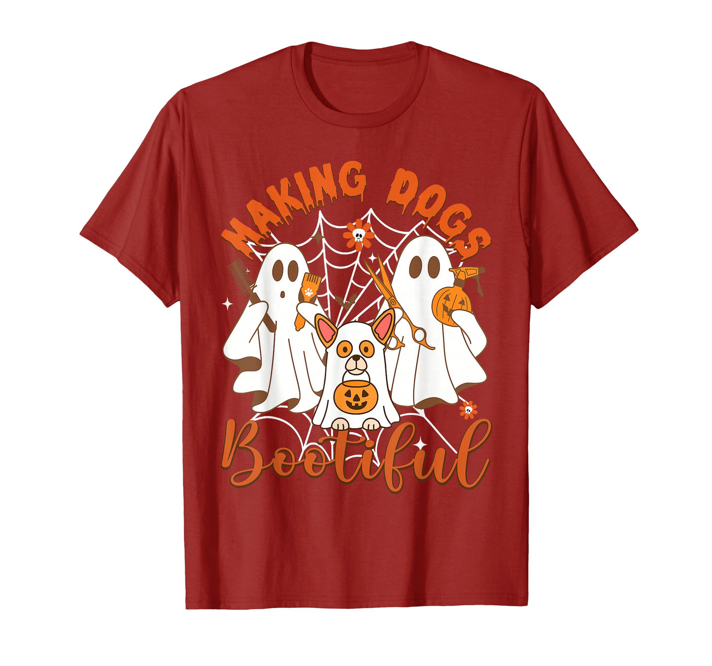 Making Dogs Bootiful Cute Halloween Ghost Puppy Men Women T-Shirt