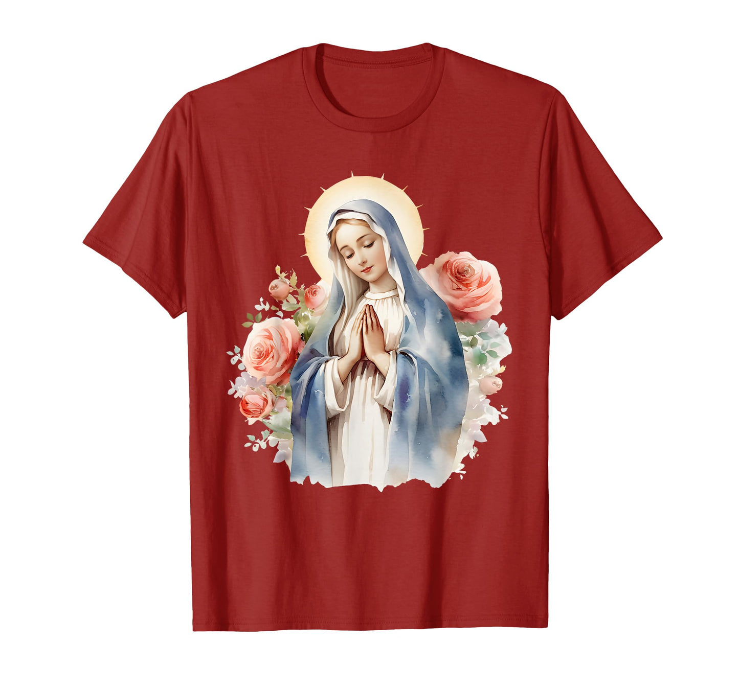 Blessed Mother Mary Mother of Jesus Roses Our Lady Catholic T-Shirt