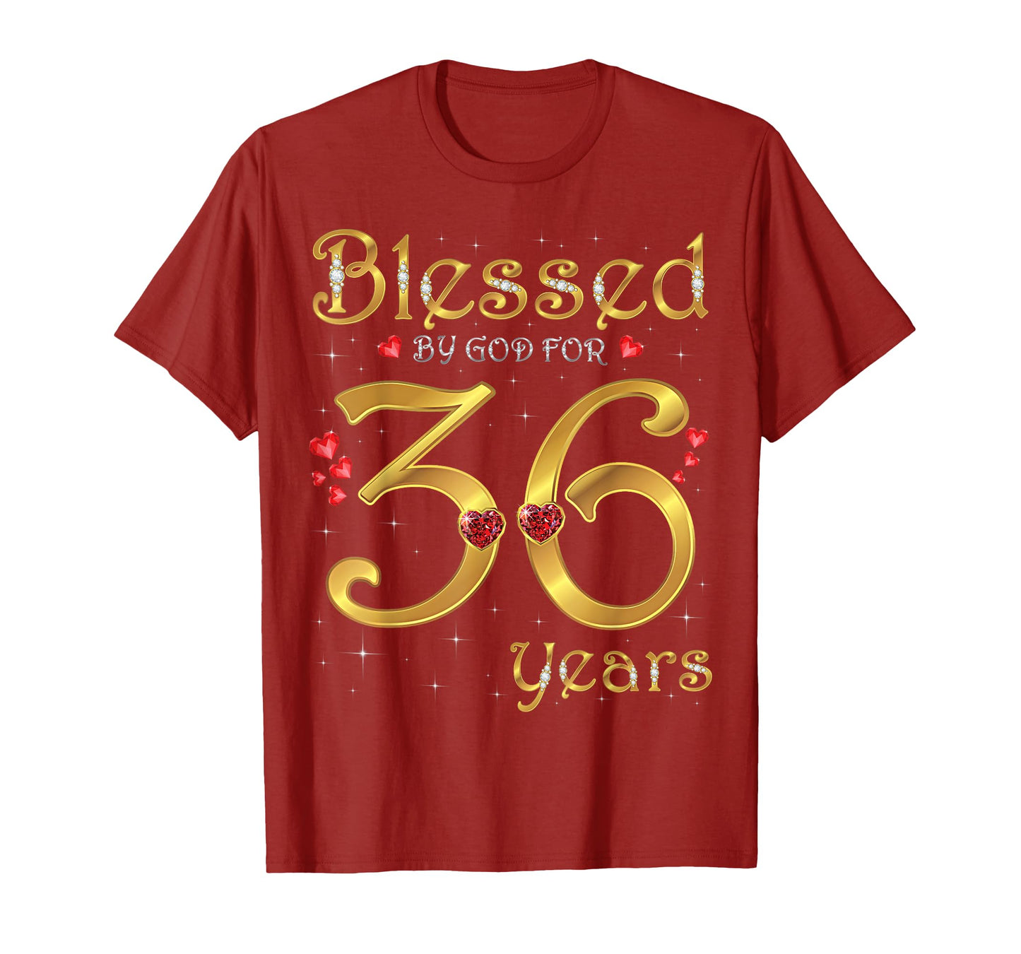 Blessed By God For 36 Years Old 36th Birthday Party Queen T-Shirt