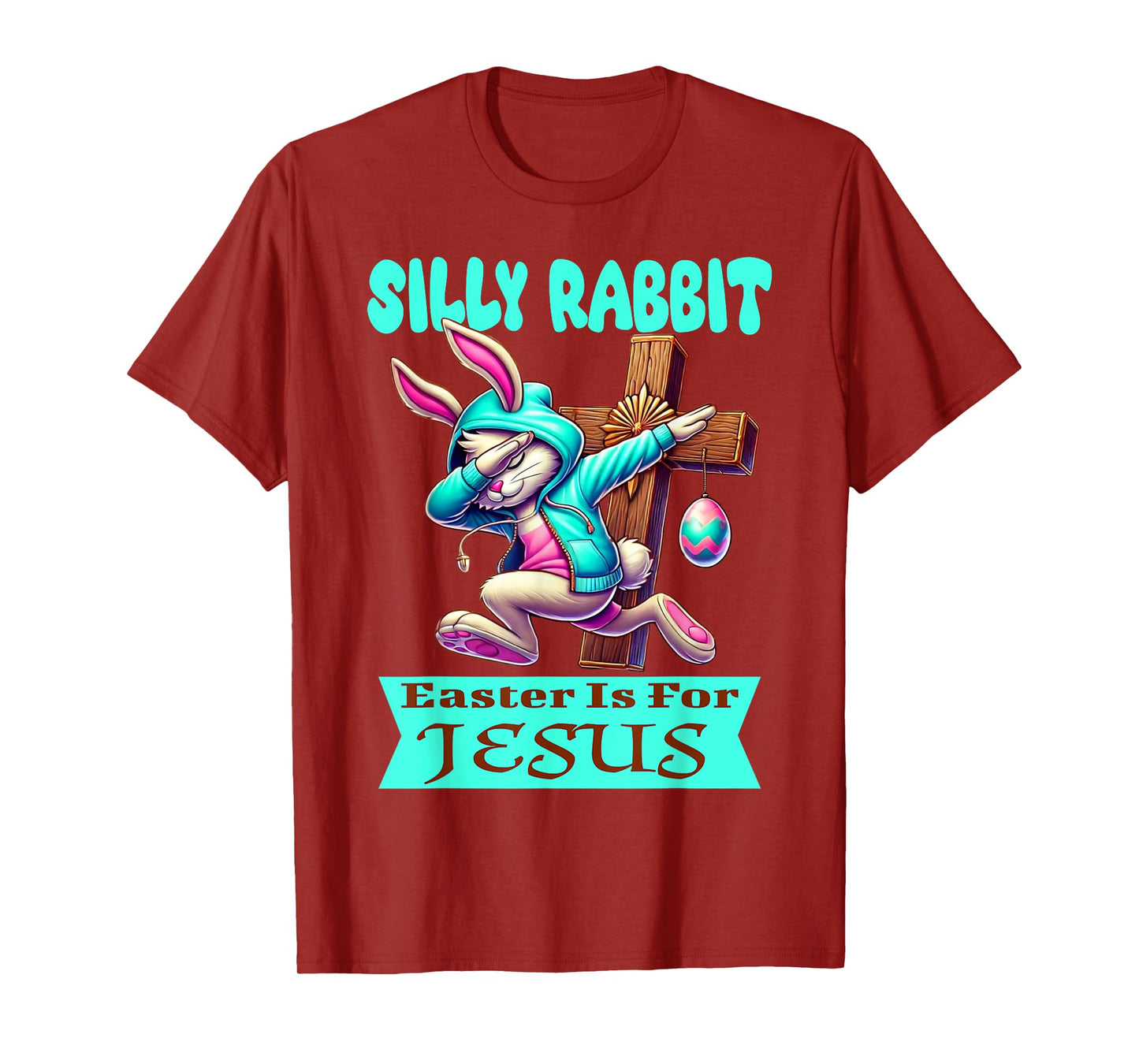 Silly Rabbit Easter Is For Jesus Cute Dabbing Bunny T-Shirt