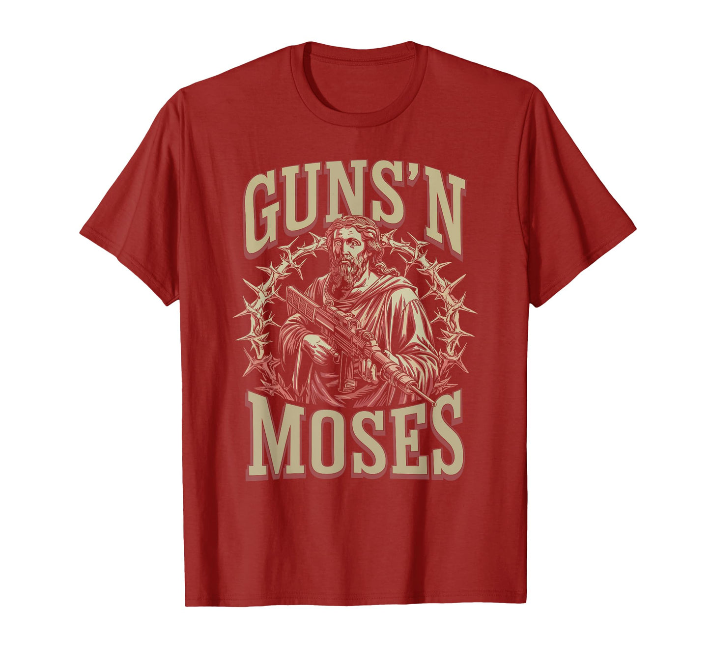 Guns N Moses, Religious Christian Bible Moses Gun Lover T-Shirt