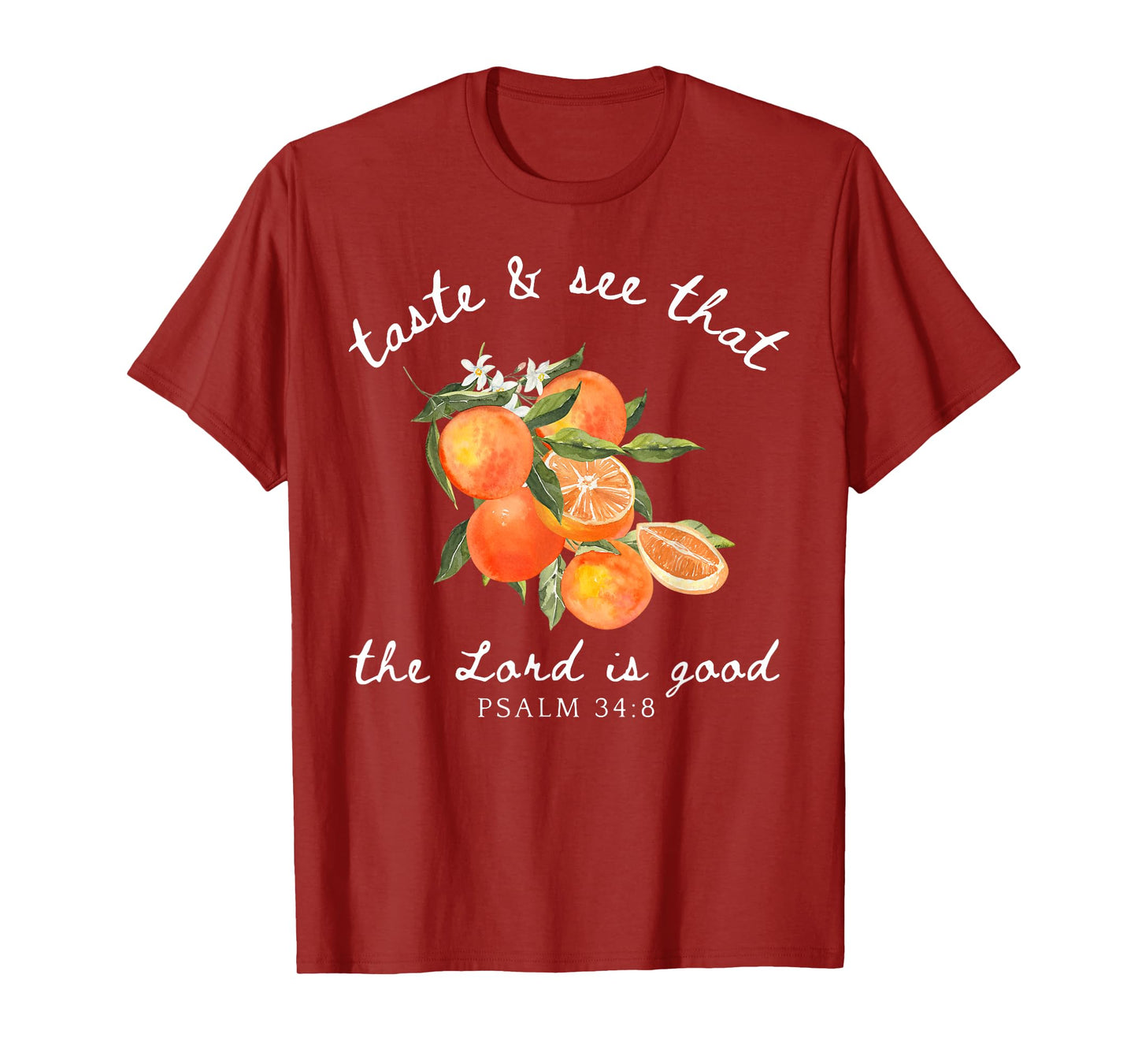 Christian Orange Fruit Flower Bible Verse Gardener Religions T-Shirt